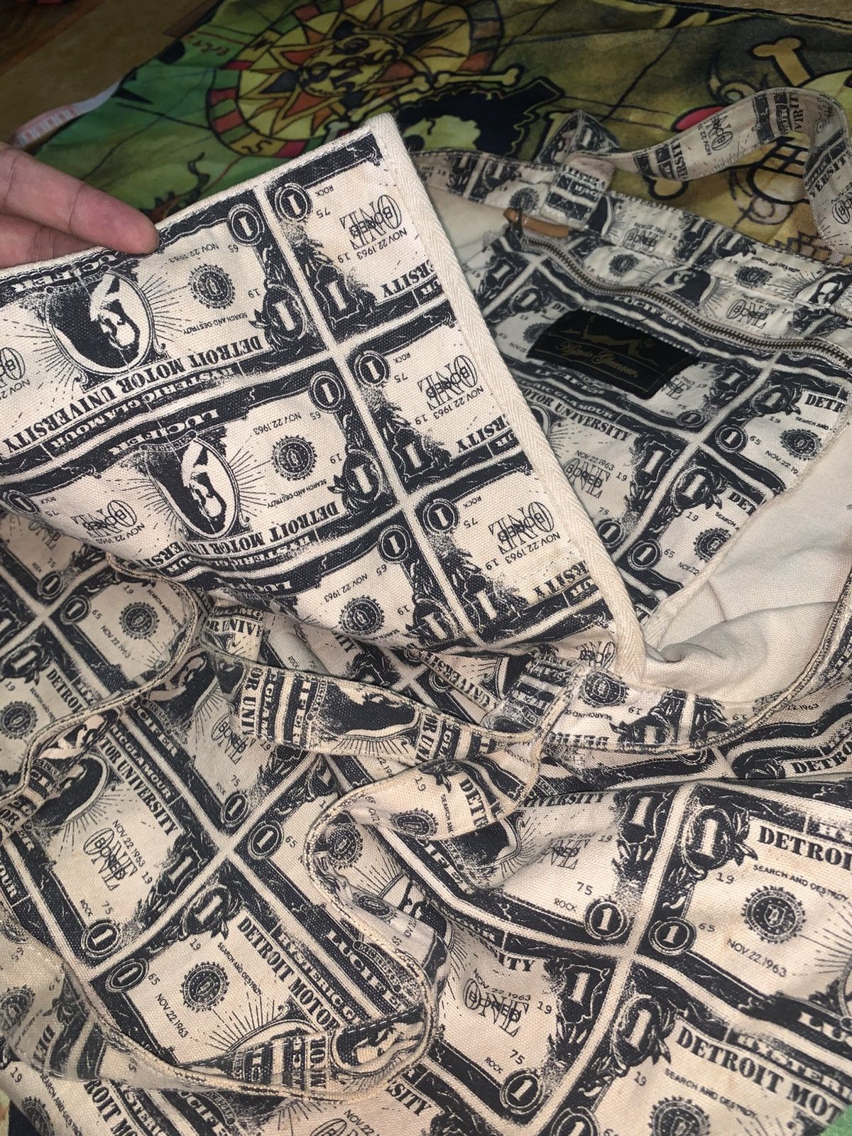 Japanese Brand Hysteric Glamour Lucifer Money Print Tote Bag Size ONE SIZE - 4 Thumbnail