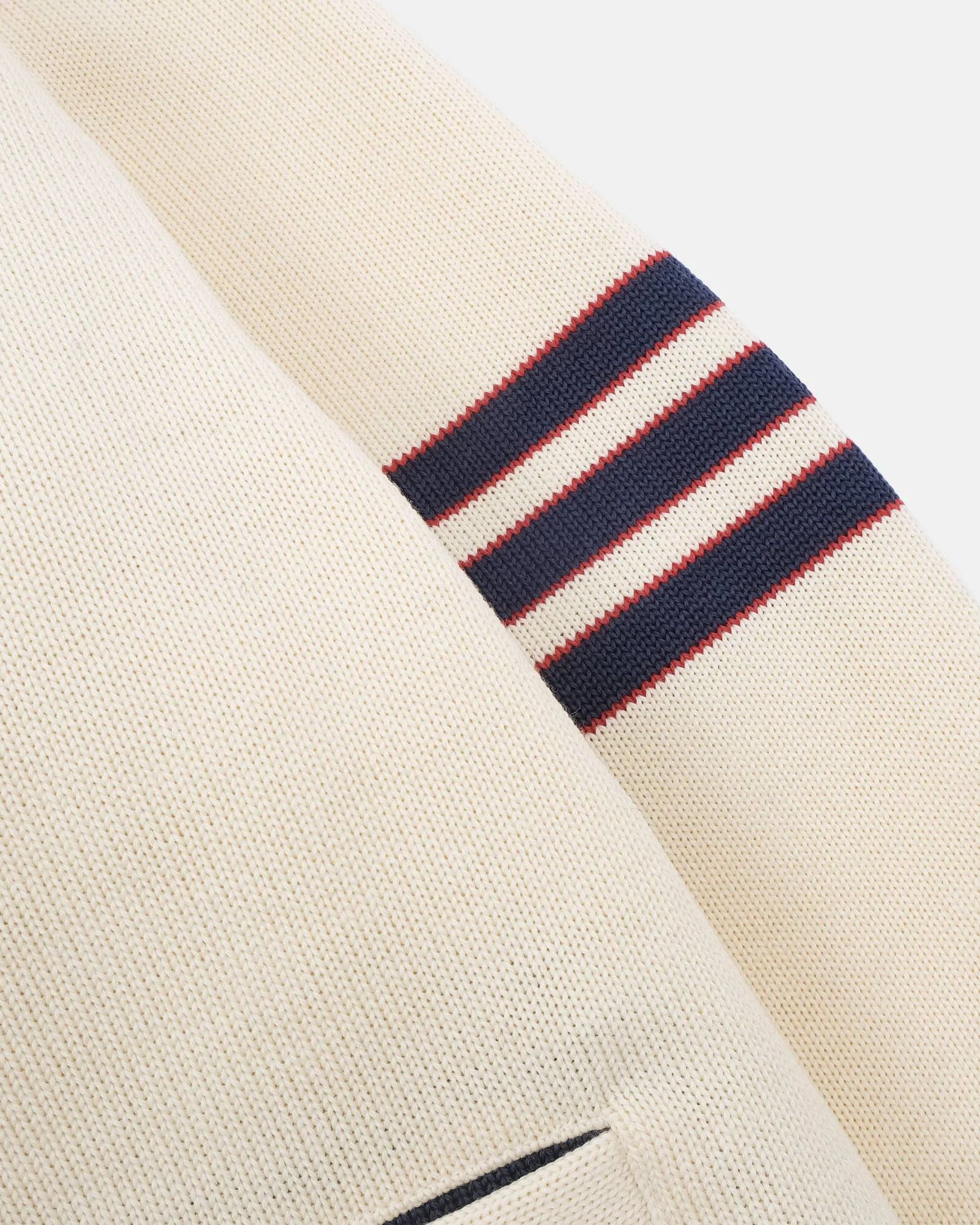 Dehen 1920 Dehen Slouchy Varsity Cardigan - Off White Size US L / EU 52-54 / 3 - 4 Thumbnail
