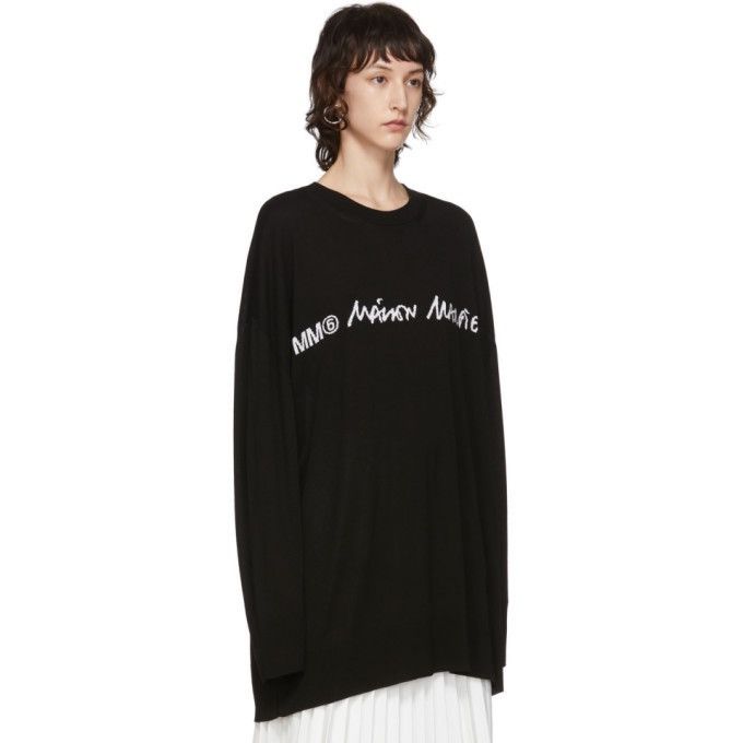 Maison Margiela MM6 Maison Margiela Black Logo Sweater knitwear Size M / US 6-8 / IT 42-44 - 2 Thumbnail