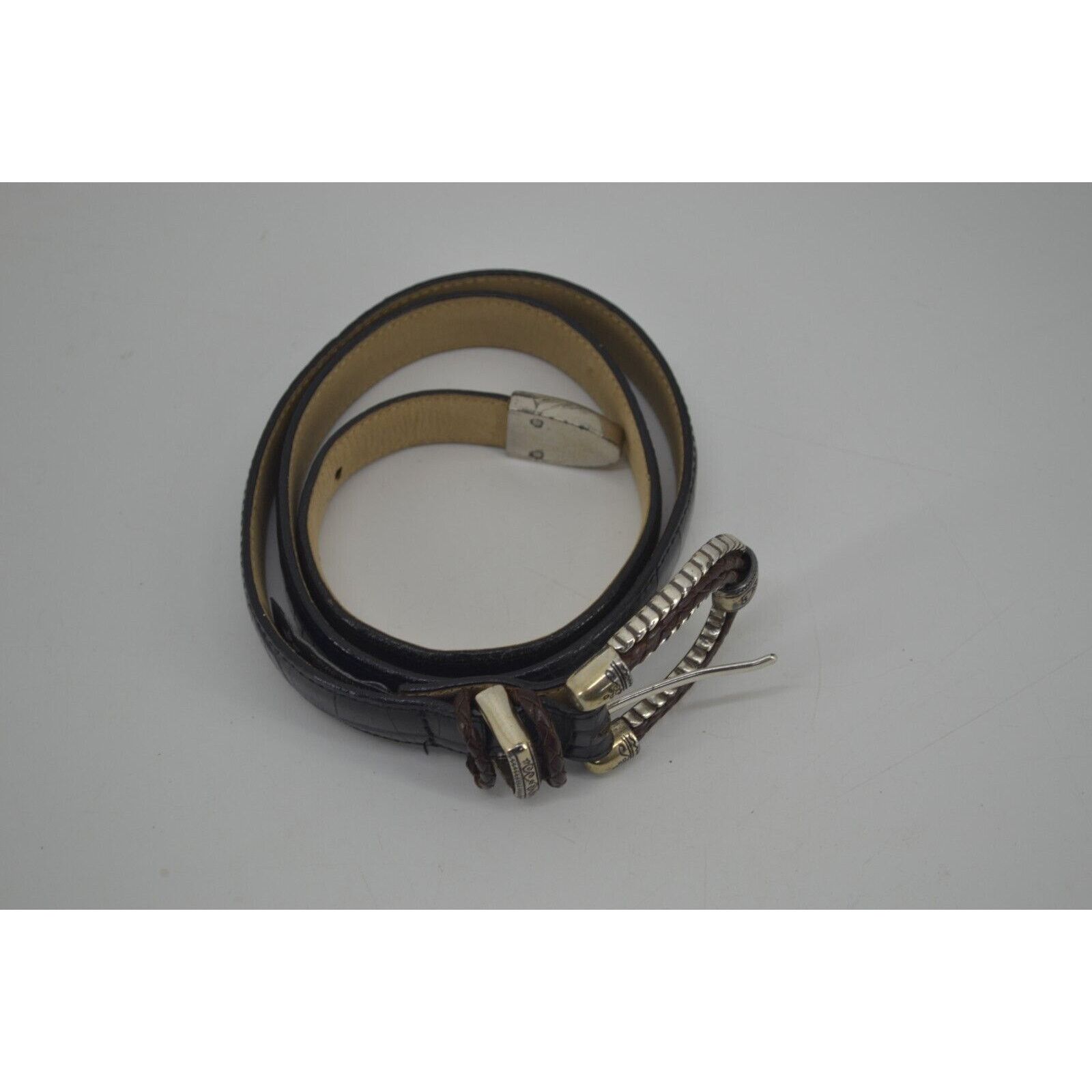 Brighton Brighton Croc Embossed #40253 Black Leather M / 30 Size ONE SIZE - 3 Thumbnail