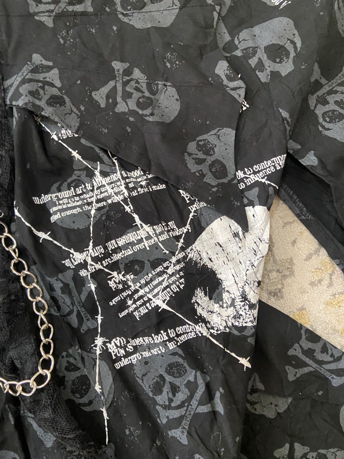 Japanese Brand MAD PUNK Avant-Garde Punk Gothic Long Coat Size ONE SIZE - 8 Thumbnail