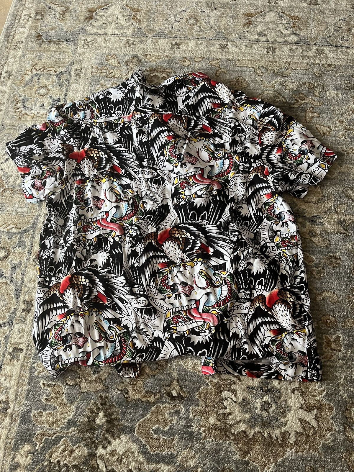 Ed Hardy Men's Button Down All Over Print Lightweight Shirt XXL Size US XXL / EU 58 / 5 - 2 Thumbnail