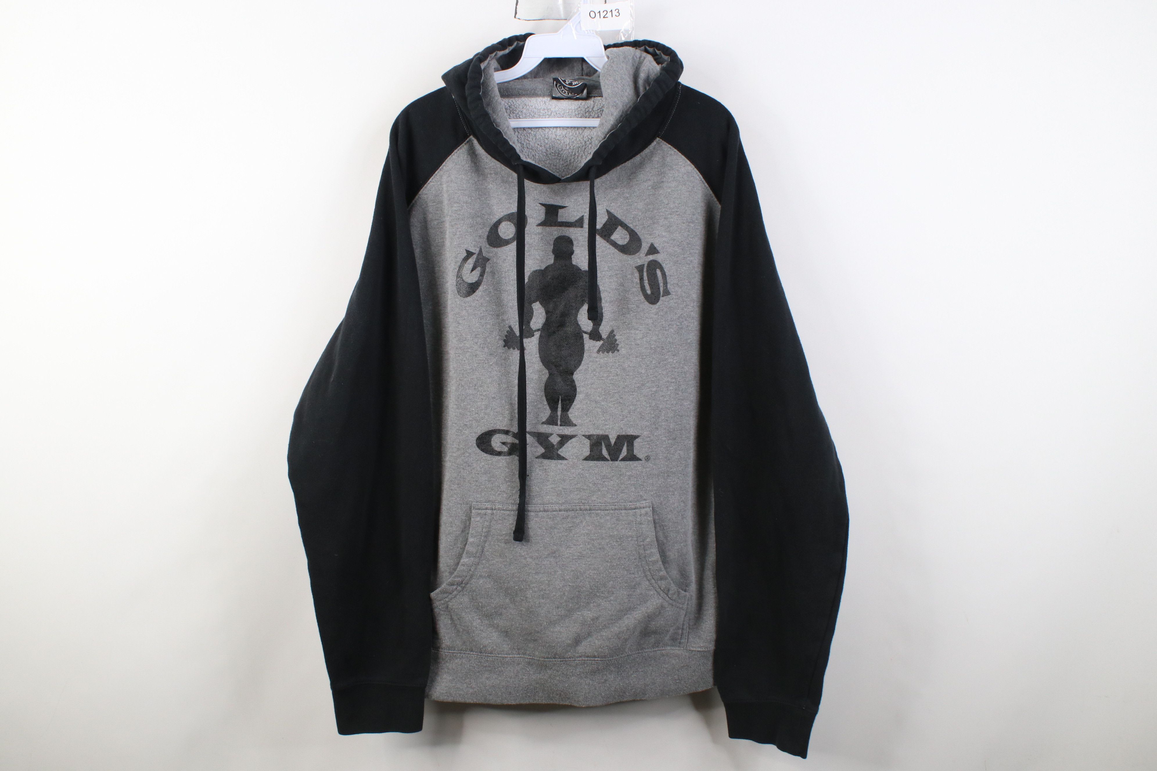 Vintage Vintage 90s Y2K Golds Gym Spell Out Raglan Hoodie Sweatshirt Size US L / EU 52-54 / 3 - 1 Thumbnail