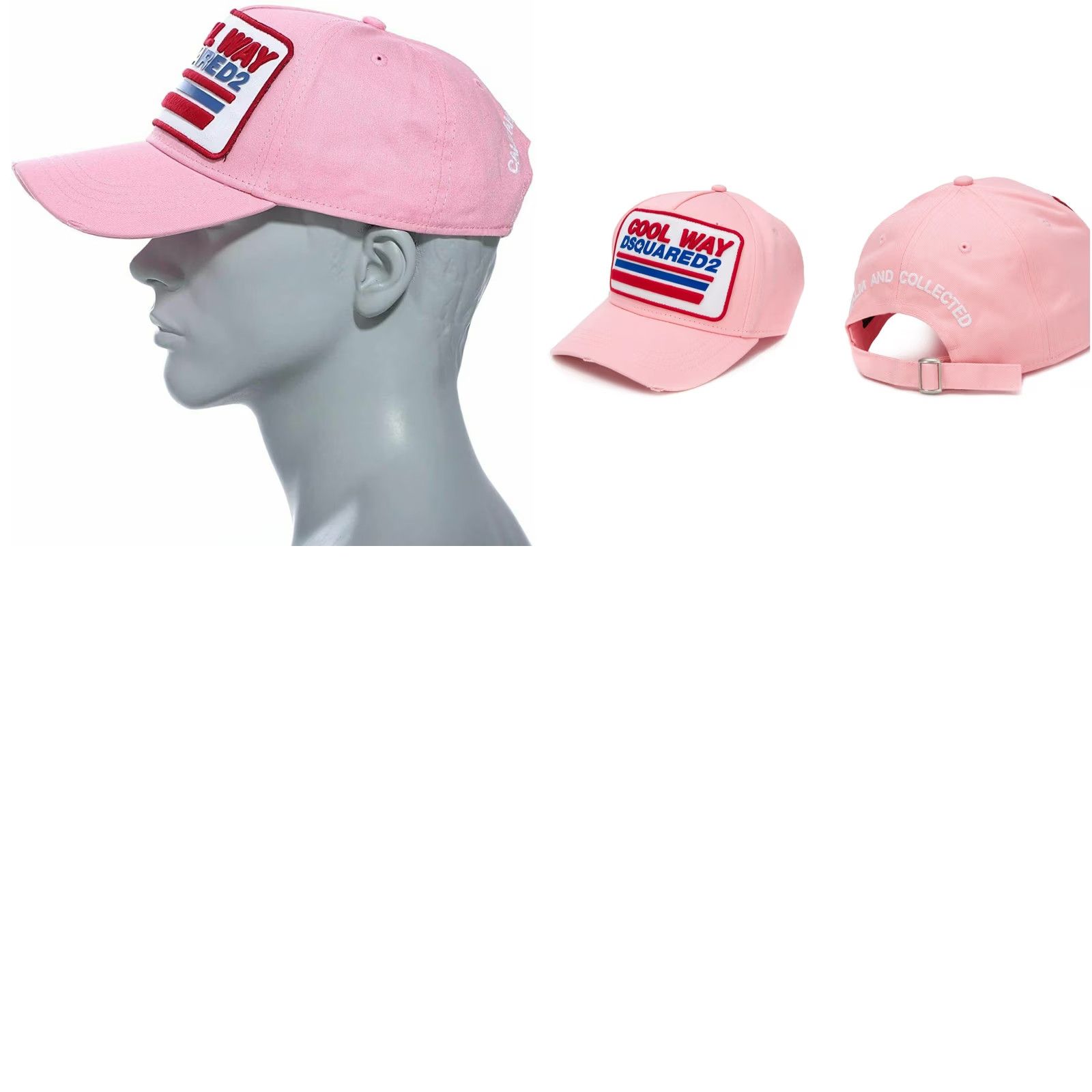Dsquared2 Dsquared2 Cool Way Embroidered Logo Baseball Cap Hat Adjustable Pink Size ONE SIZE - 8 Thumbnail