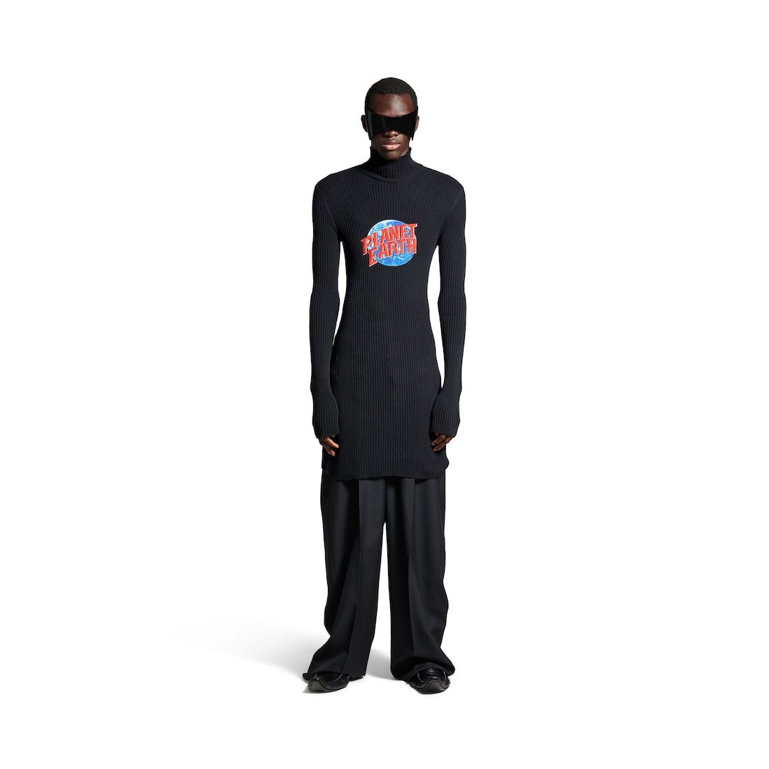 Balenciaga o1w1db10426 555 / Planet Earth Long Turtleneck Sweater Size US M / EU 48-50 / 2 - 2 Thumbnail