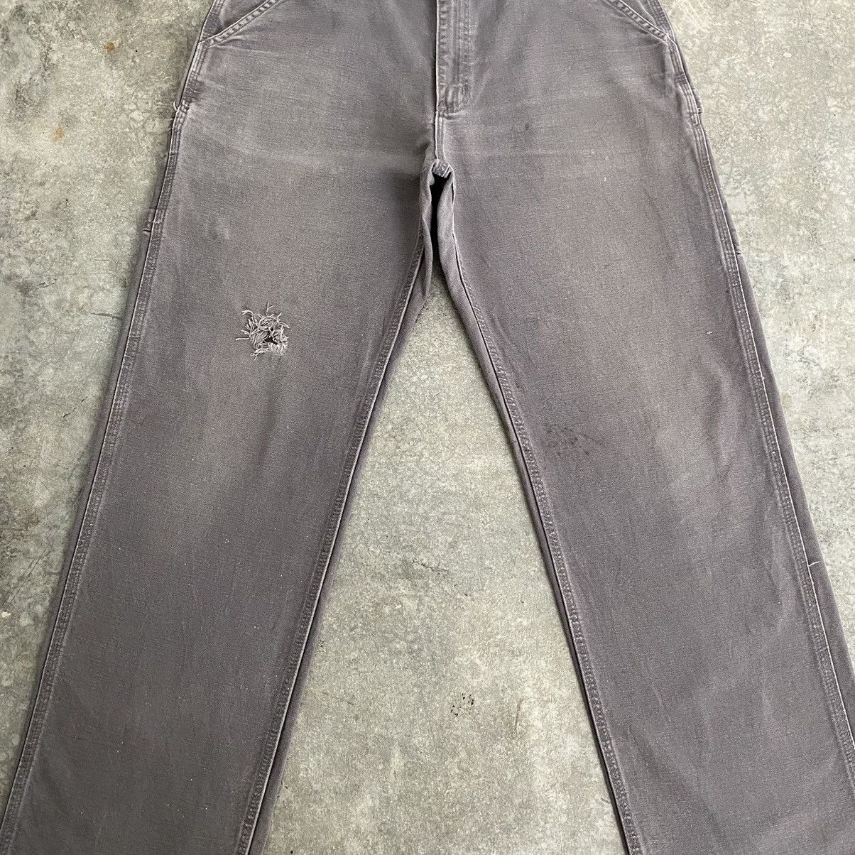 Carhartt Vintage Carhartt Faded Charcoal Grey Ripped Carpenter Pants Size US 34 / EU 50 - 4 Thumbnail