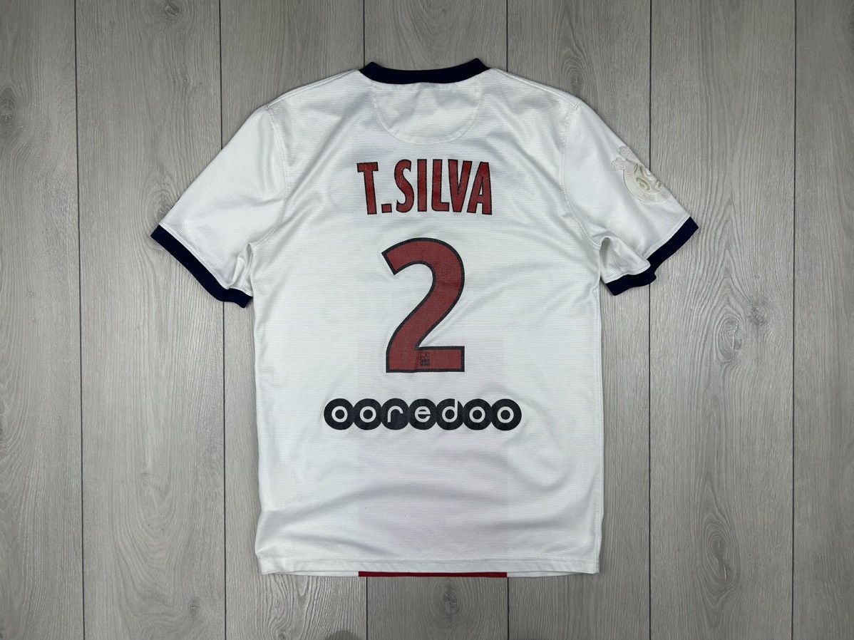 Nike 2013-14 PSG Away S/S No. 2 T. Silva Paris Saint German sz S Size US S / EU 44-46 / 1 - 2 Thumbnail