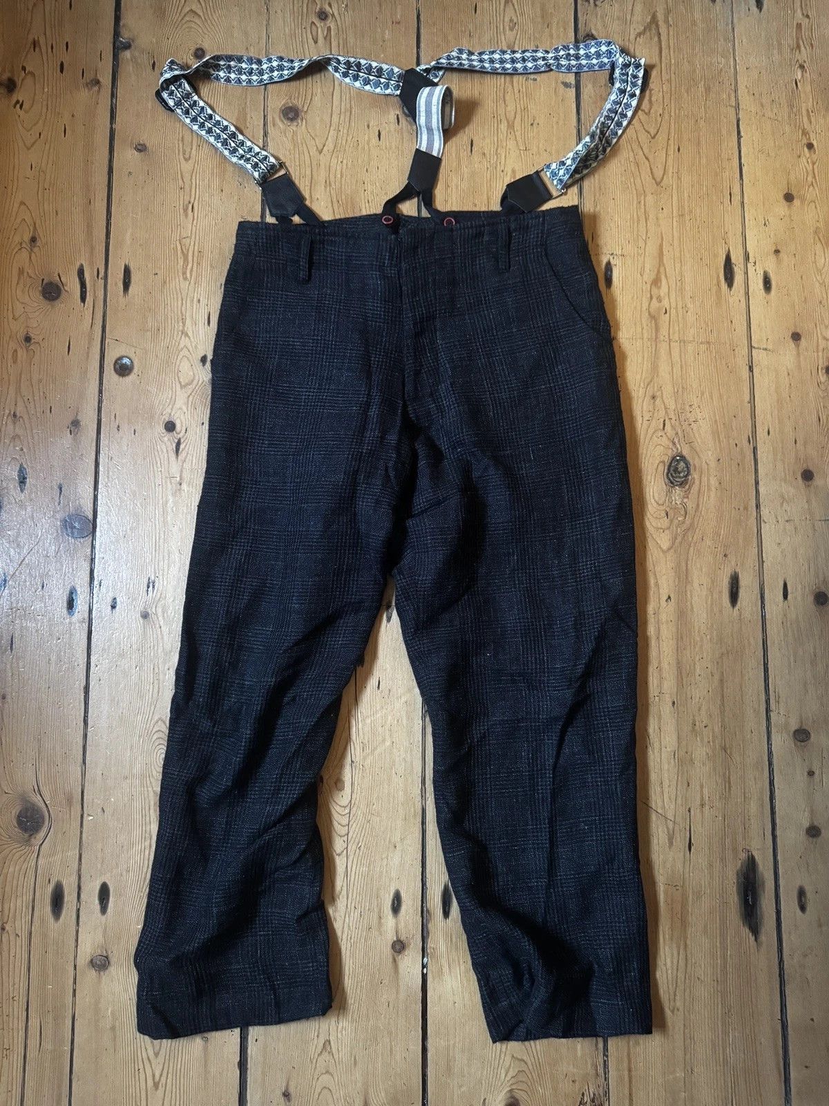 Geoffrey B. Small GBS Parisotto Wool Suspender Trousers Size US 34 / EU 50 - 7 Thumbnail