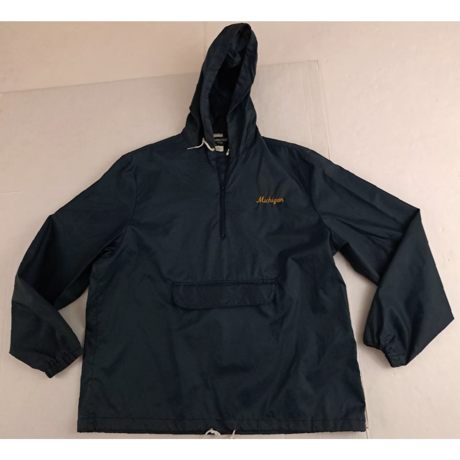 Vintage VINTAGE Michigan State USA Windbreaker 1/4 Zip Hooded Light Nylon Blue XL Unisex Adults Sportsmaster Jacket Mid-Length Size US XL / EU 56 / 4 - 6 Thumbnail