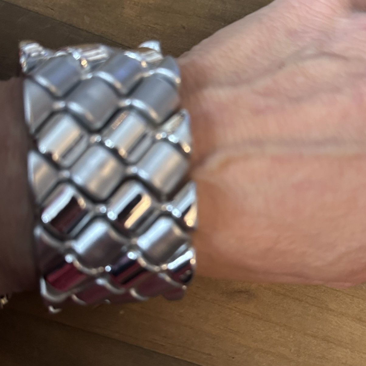 Other Chunky silver tone woven stretch bracelet Size ONE SIZE - 3 Thumbnail