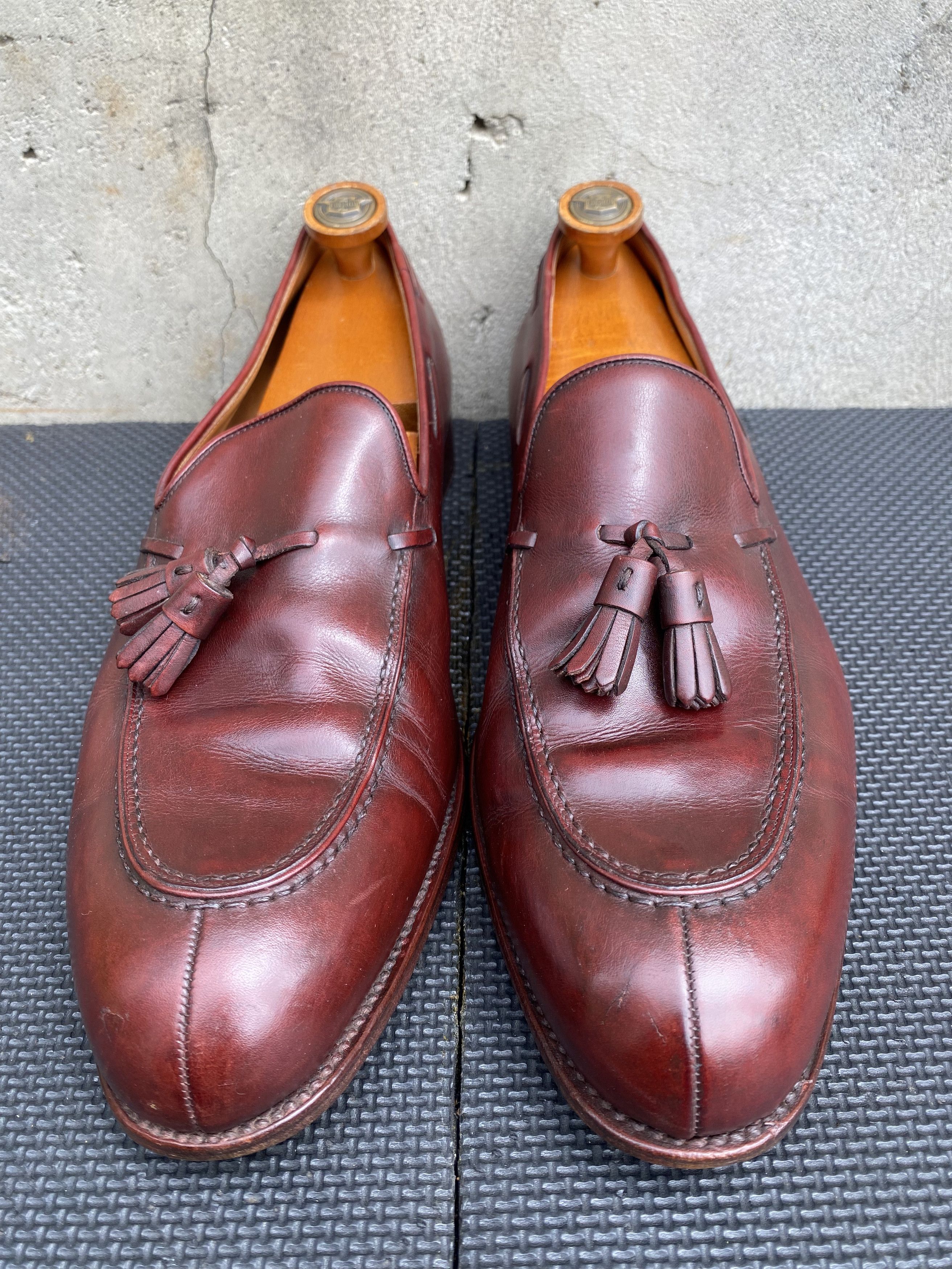 Carmina Carmina Mens Brown Calfskin Tassel Split Toe Loafers luxury Size US 13 / EU 46 - 4 Thumbnail