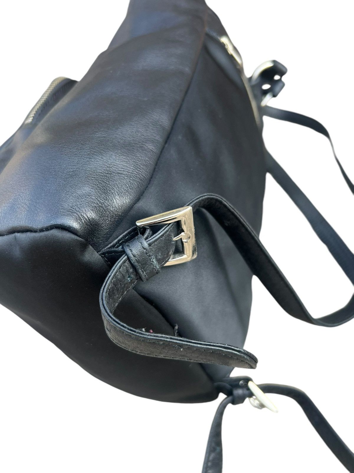 Leather Vintage 90s UCOB Patina Black Leather Cargo Backpack Bag Size ONE SIZE - 14 Thumbnail