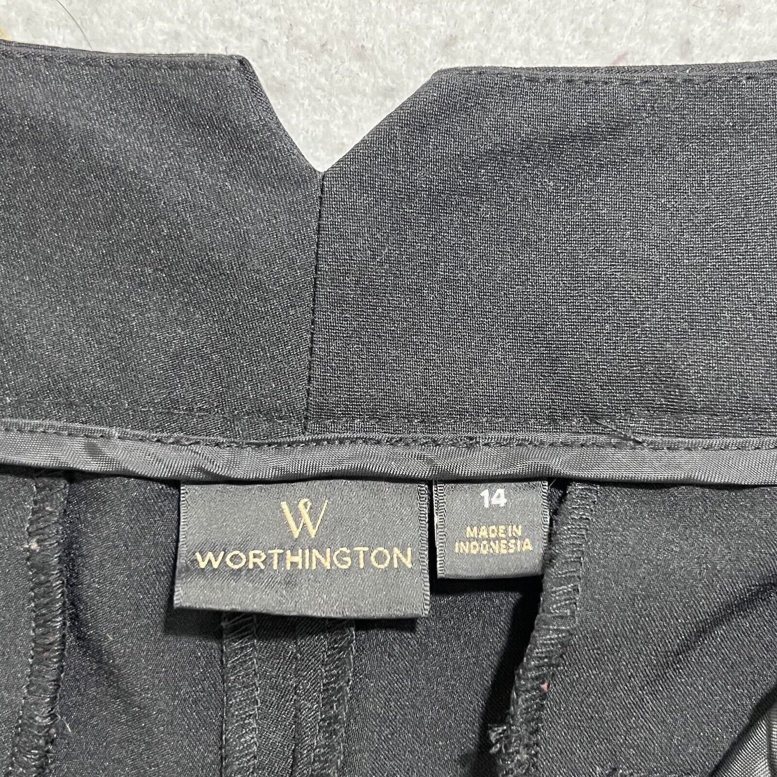 Worthington Worthington 14 (36x27) Flat Front Black Dress Pants Trousers Size 36" / US 14 / IT 50 - 4 Thumbnail