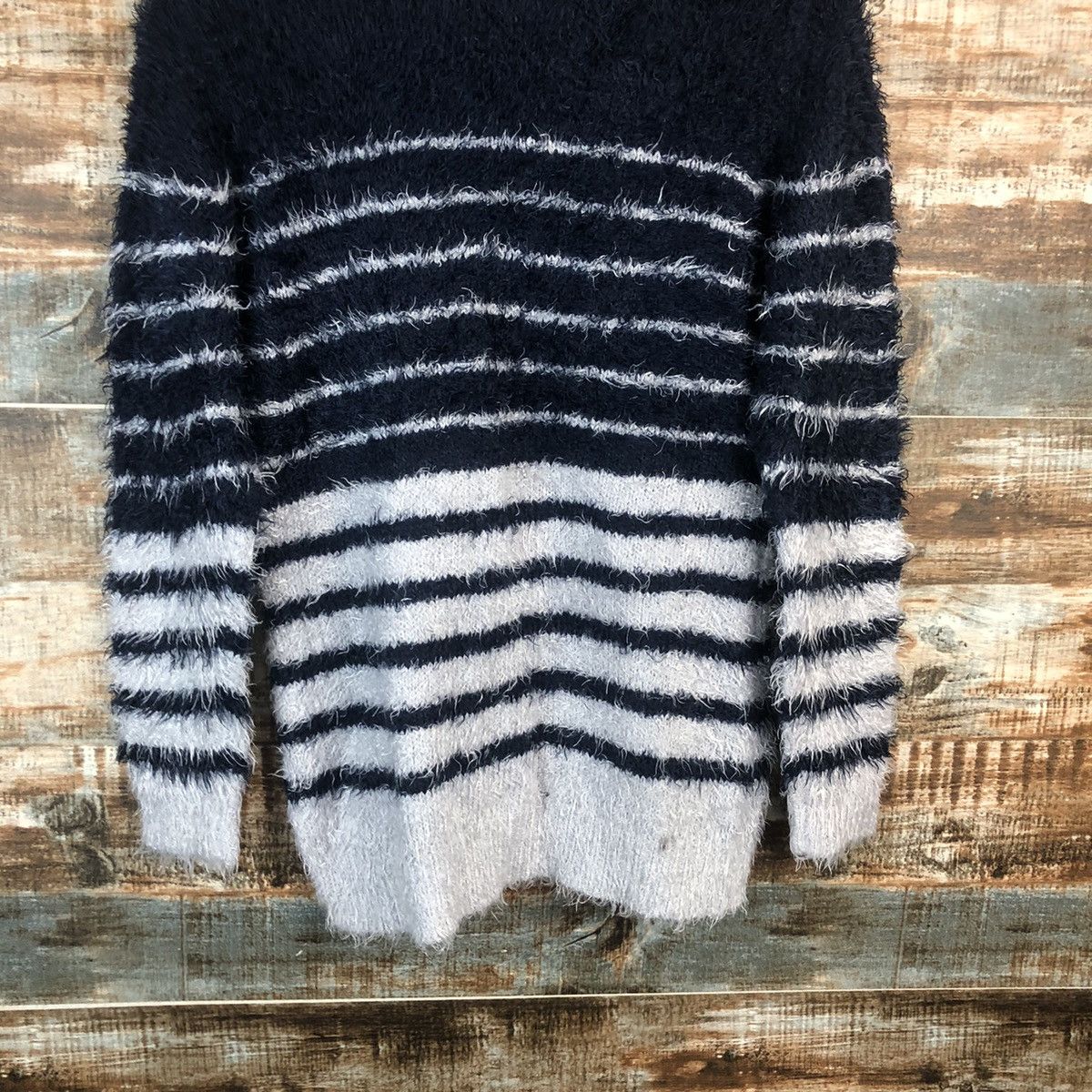 Homespun Knitwear DL Enjoliver Blue Stripe Mohair shaggy Knitwear #C029 Size US M / EU 48-50 / 2 - 13 Thumbnail