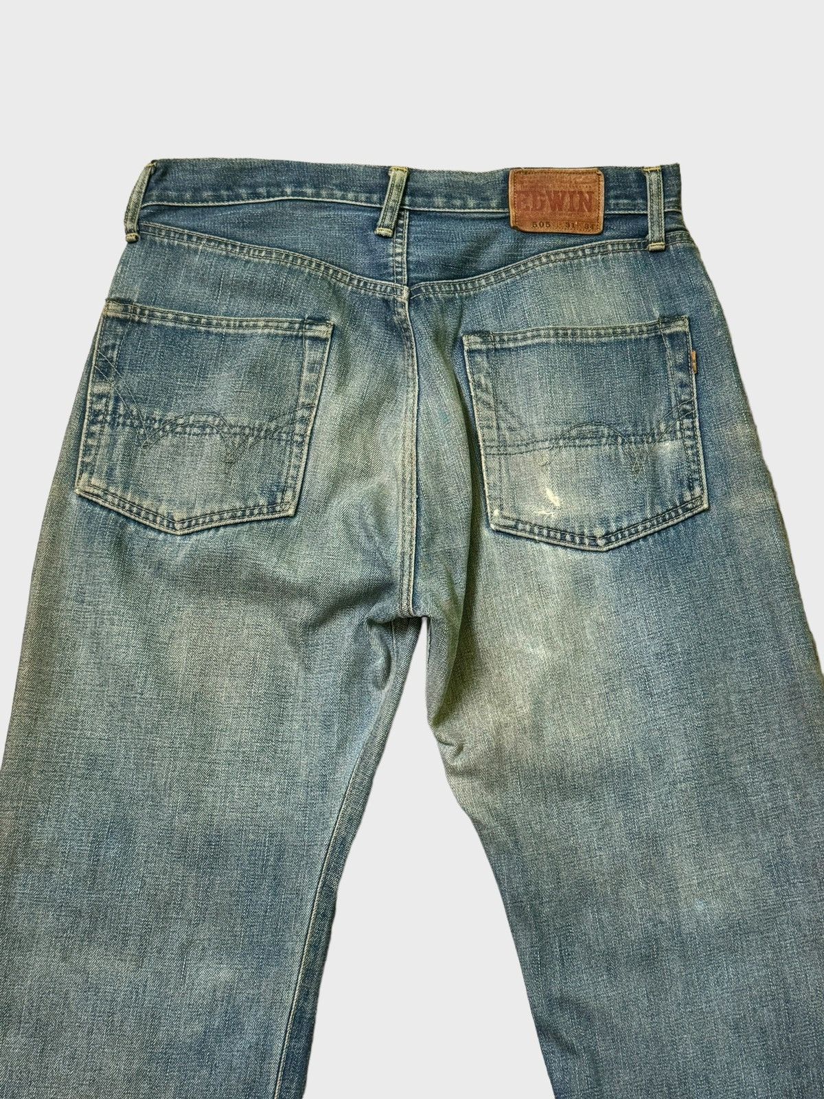Edwin Vintage Edwin 505 Mud Wash Distressed Selvedge Jeans Size US 31 - 9 Thumbnail