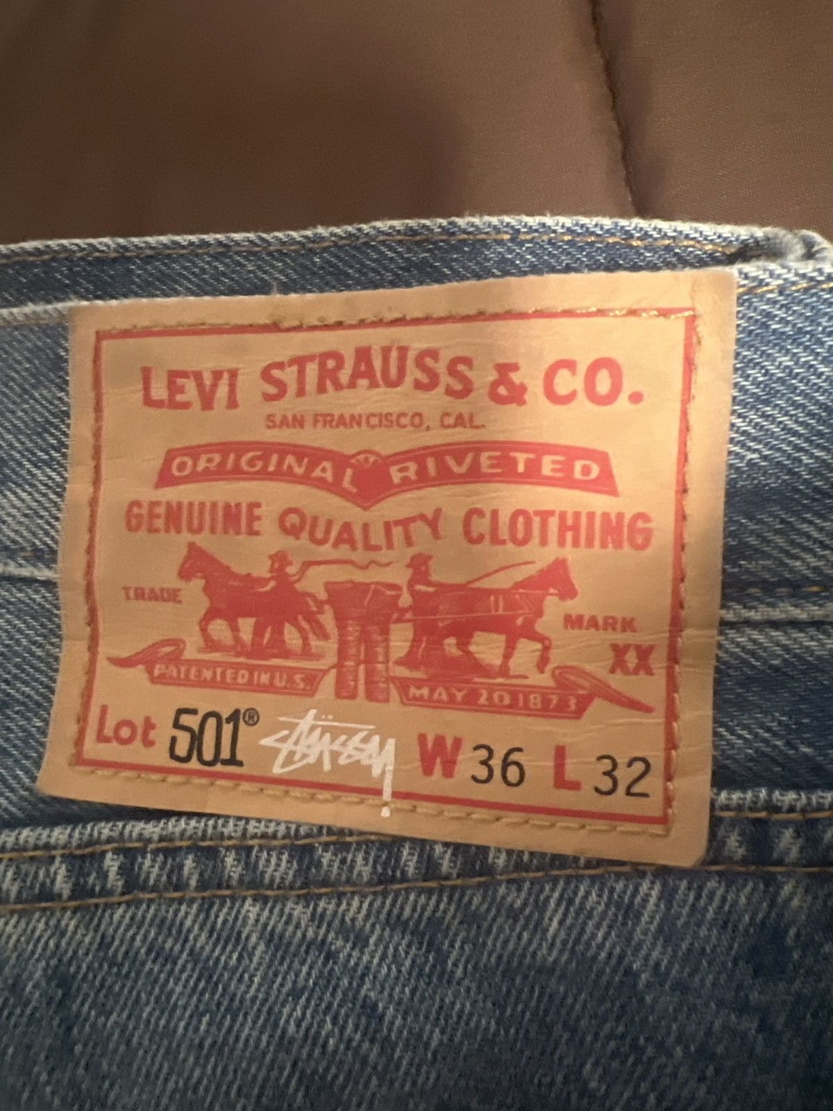 Levi's × Stussy Levi’s x Stussy 501 Embossed Denim Size US 36 / EU 52 - 4 Thumbnail