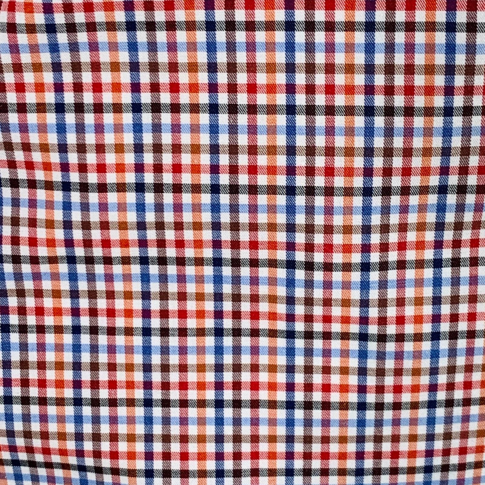 Culturata Size M Red Blue White Plaid Cotton Long Sleeve Shirt Size US M / EU 48-50 / 2 - 2 Thumbnail