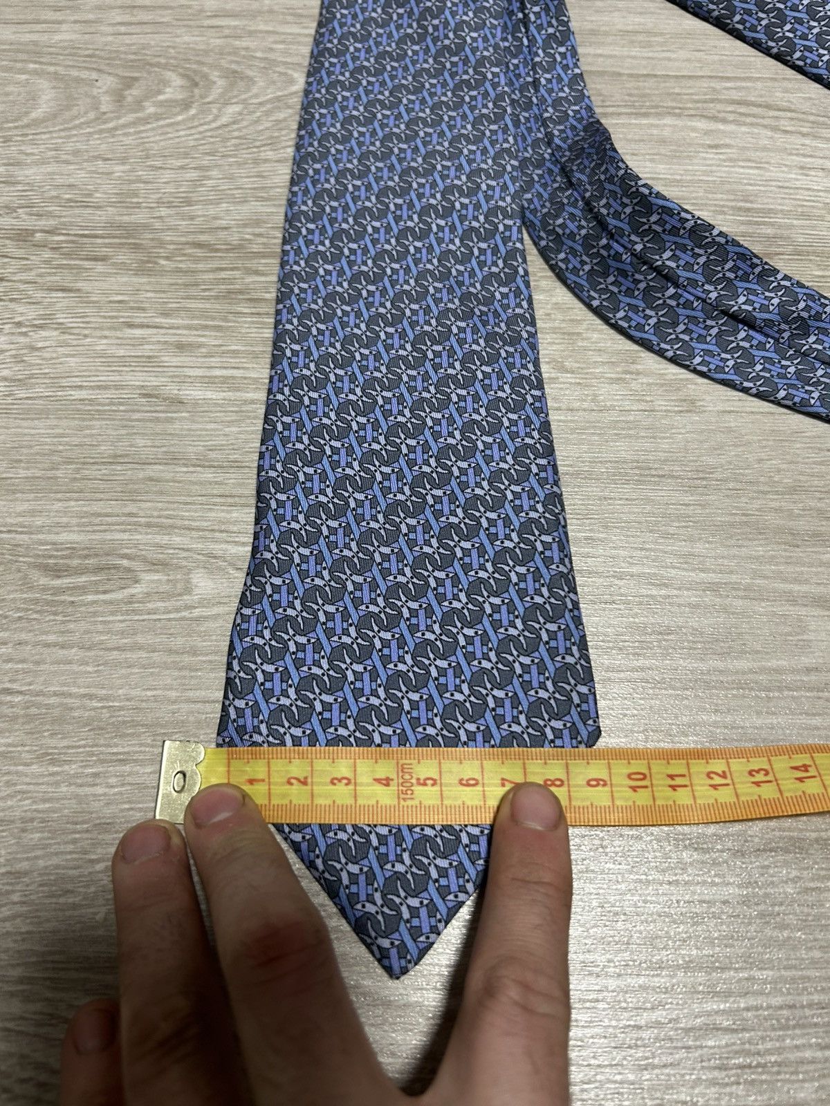 Hermes Hermes Horseshoe Pattern Classic Width Silk Tie 7990 EA Size ONE SIZE - 7 Thumbnail