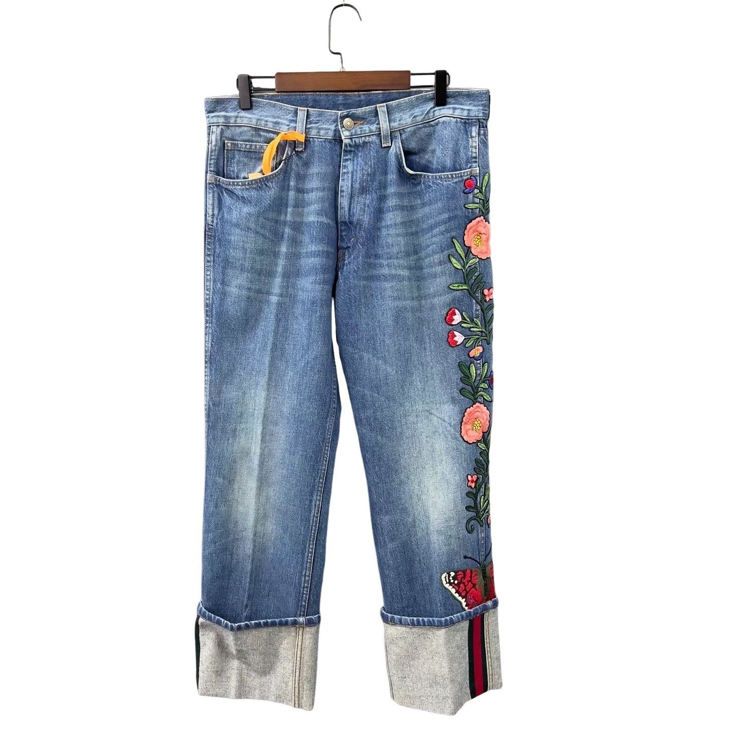 Gucci Gucci Floral Embroidered Denim Jeans Size 32 Size US 32 / EU 48 - 1 Thumbnail