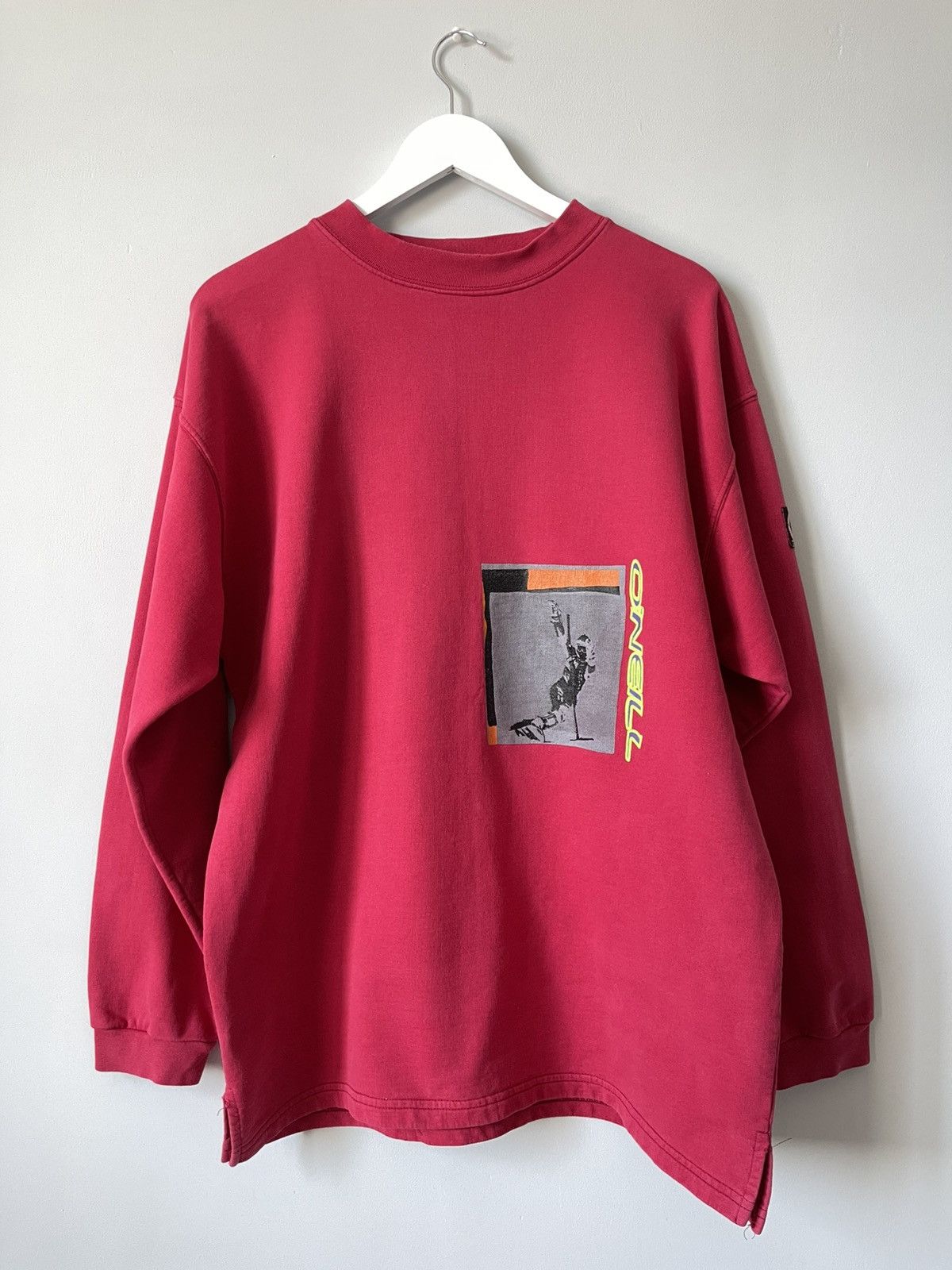 O'Neill Vintage 90s O'Neill Snowboard Surf Ski Faded Crew Sweatshirt Size US L / EU 52-54 / 3 - 15 Thumbnail