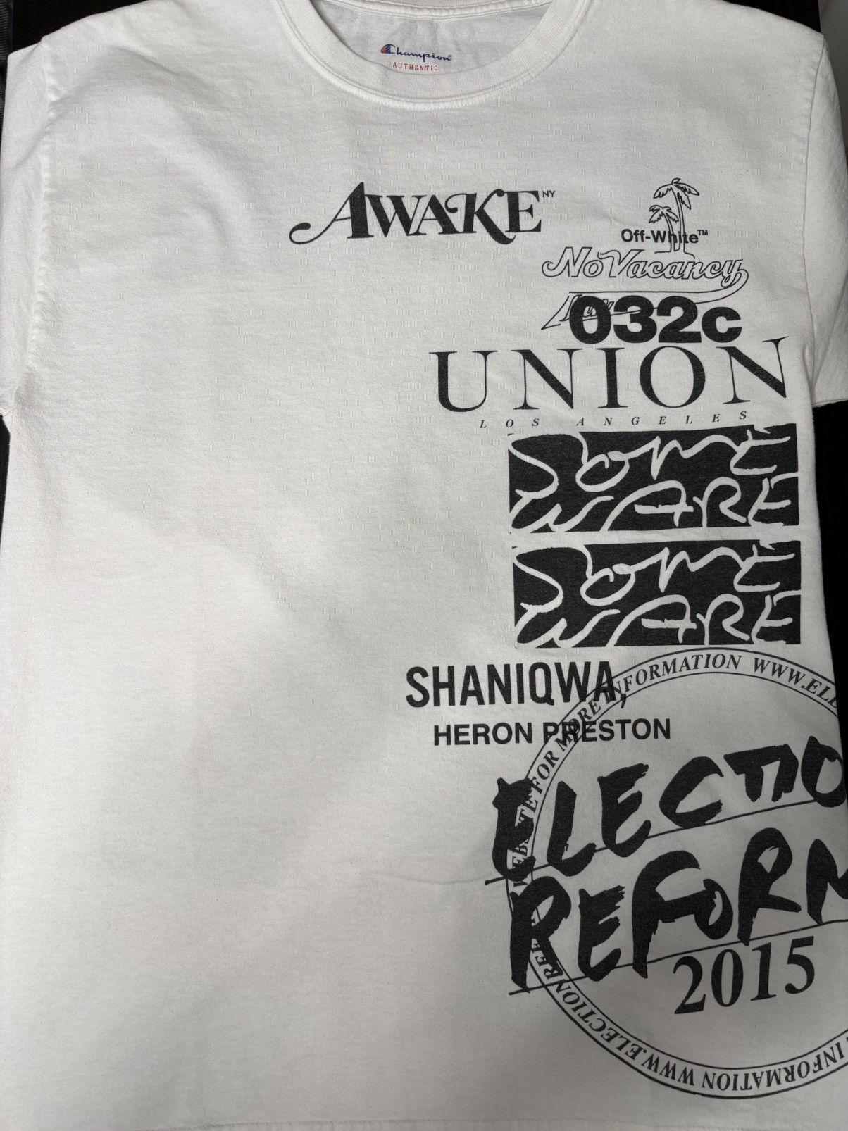 Off-White Off-White x Champion x Awake Miami Pop Up 2017 T Shirt Size US M / EU 48-50 / 2 - 1 Thumbnail