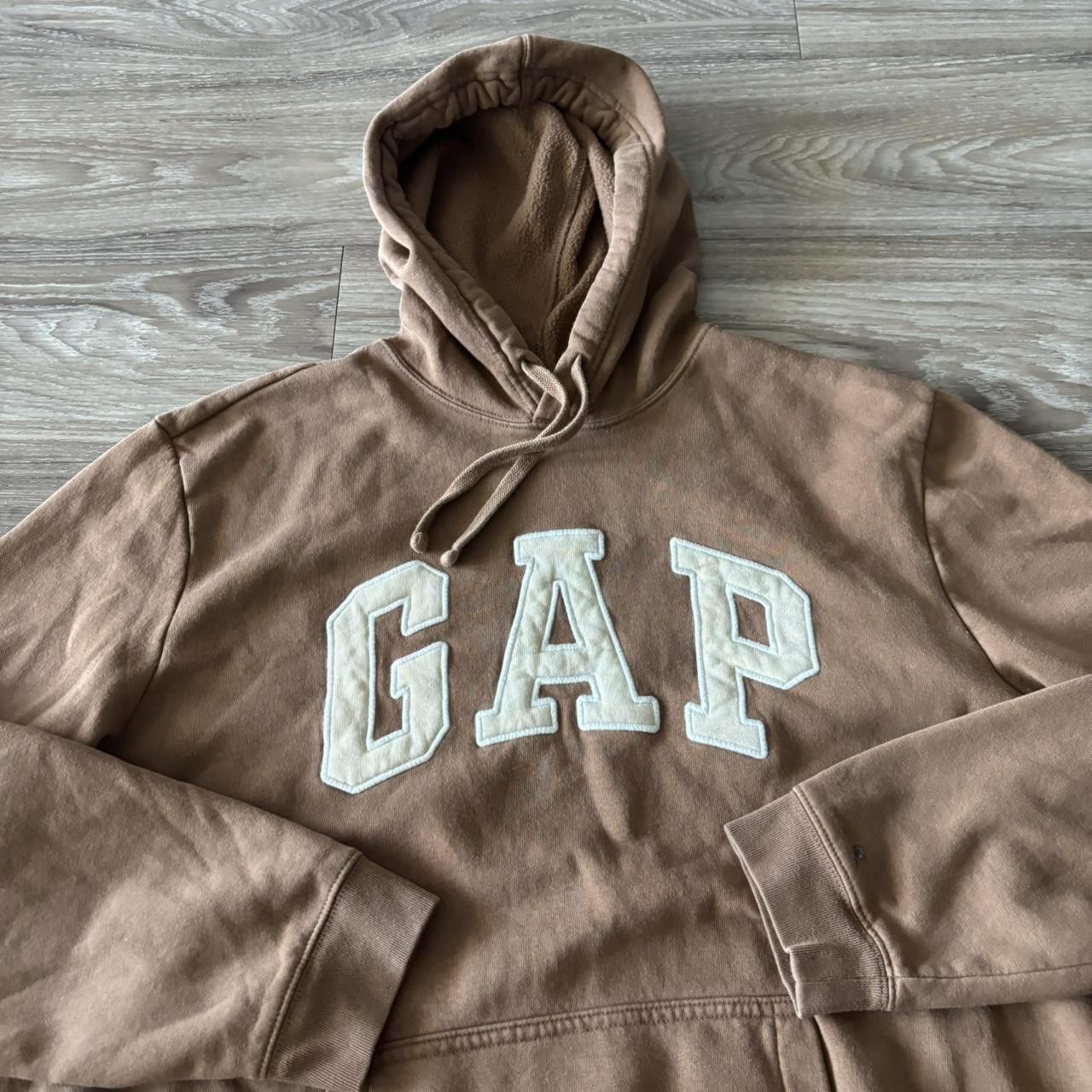 Gap Crazy Vintage Y2K/2000s Light Brown Gap Spellout Streetwear Hoodie! Size XL Size US XL / EU 56 / 4 - 5 Thumbnail