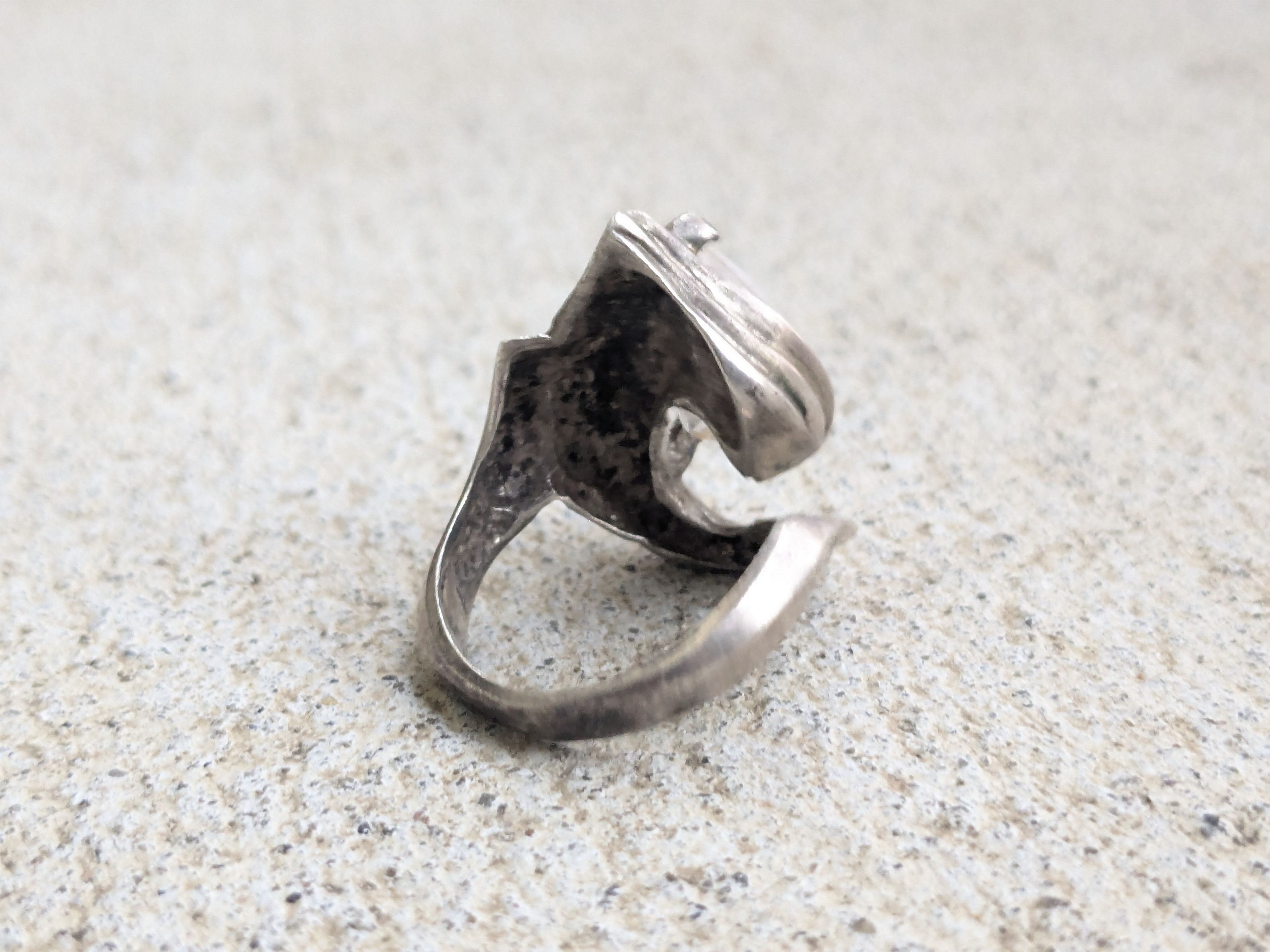 Vintage Vintage Sterling Silver Ring 7 CZ Teardrop Pear Modern Size ONE SIZE - 9 Thumbnail