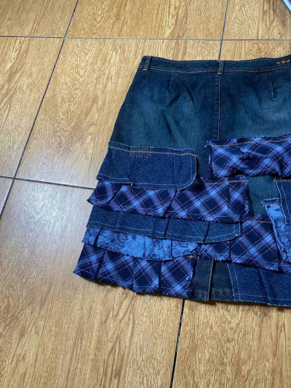 Vintage Y2K Bondage Zip Denim Maxi Mini Skirt Size 30" / US 8 / IT 44 - 9 Thumbnail