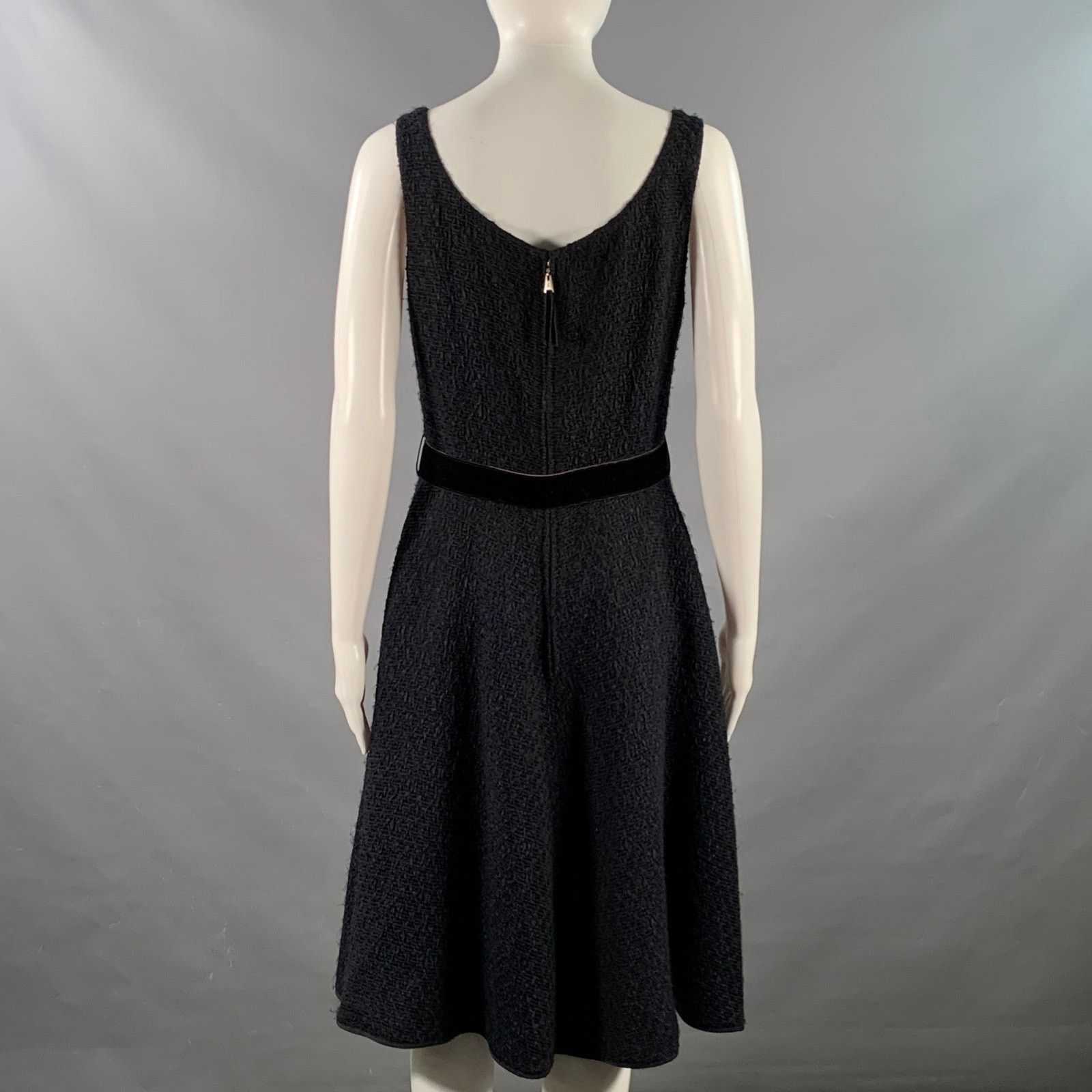 Louis Vuitton Black Midnight Blue Acetate Blend Sleeveless Cocktail Dress Size M / US 6-8 / IT 42-44 - 5 Thumbnail