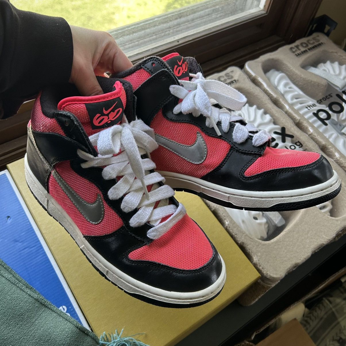 Nike × Vintage 342257-605 2011 NiKE 6.0 DUNK Hi BLACK SATiN HOT PiNK CANVAS Size US 9 / IT 39 - 11 Thumbnail