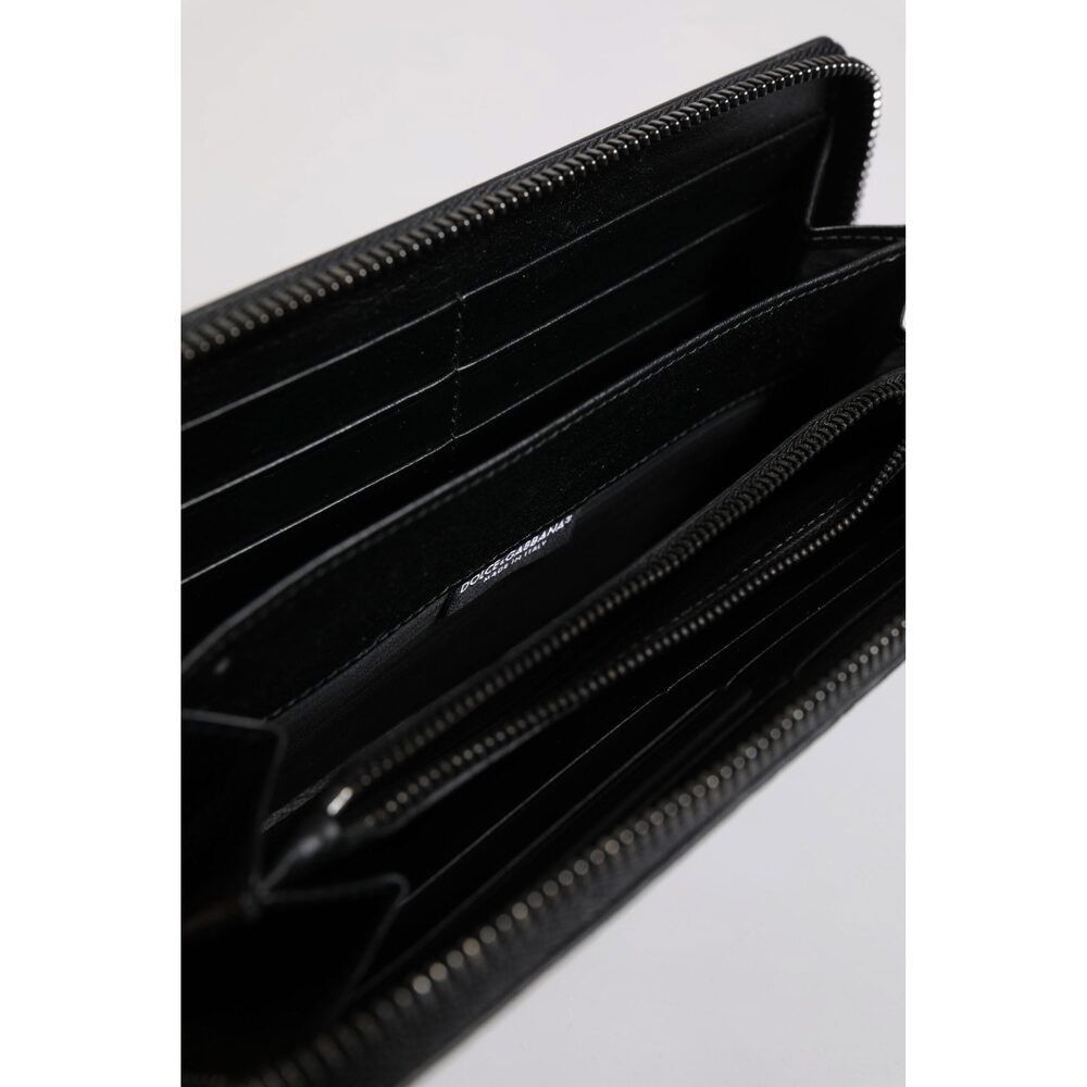 Dolce & Gabbana Dolce & Gabbana Black Leather Logo Plaque Zip Around Contine Size ONE SIZE - 7 Thumbnail