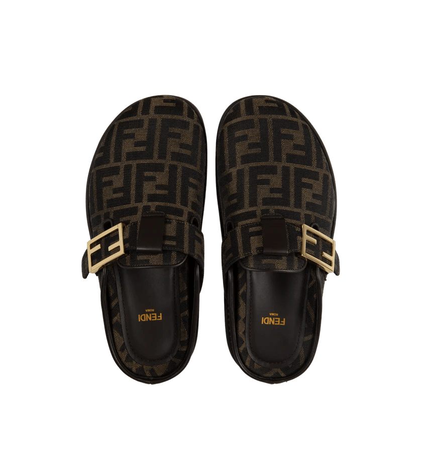Fendi o1h1sh11225 Feel Mule in Black/Brown Size US 6 / IT 36 - 3 Thumbnail