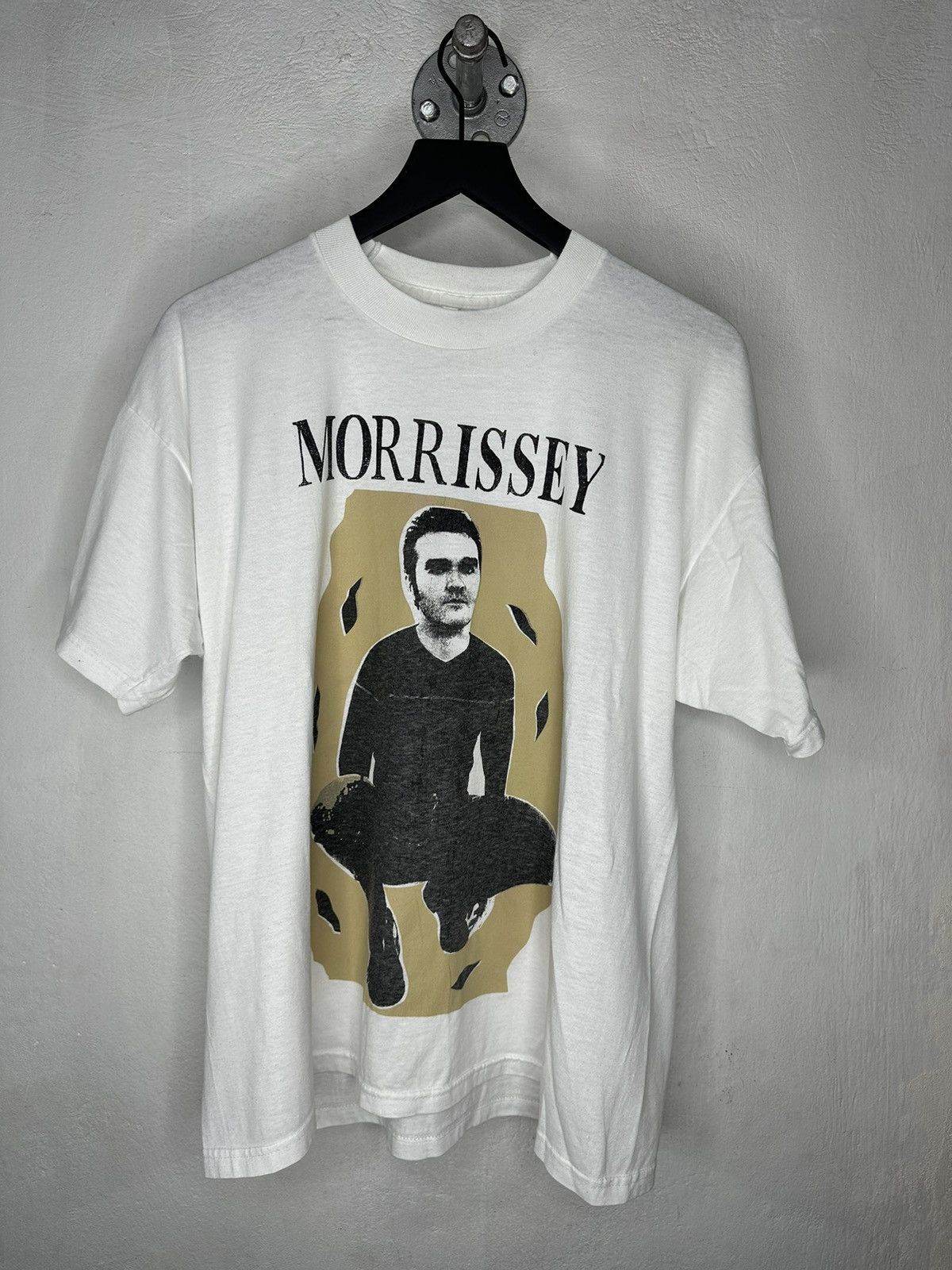 image of Band Tees x Morrissey 1997 Morrissey Maladjusted in White, Men's (Size XL)