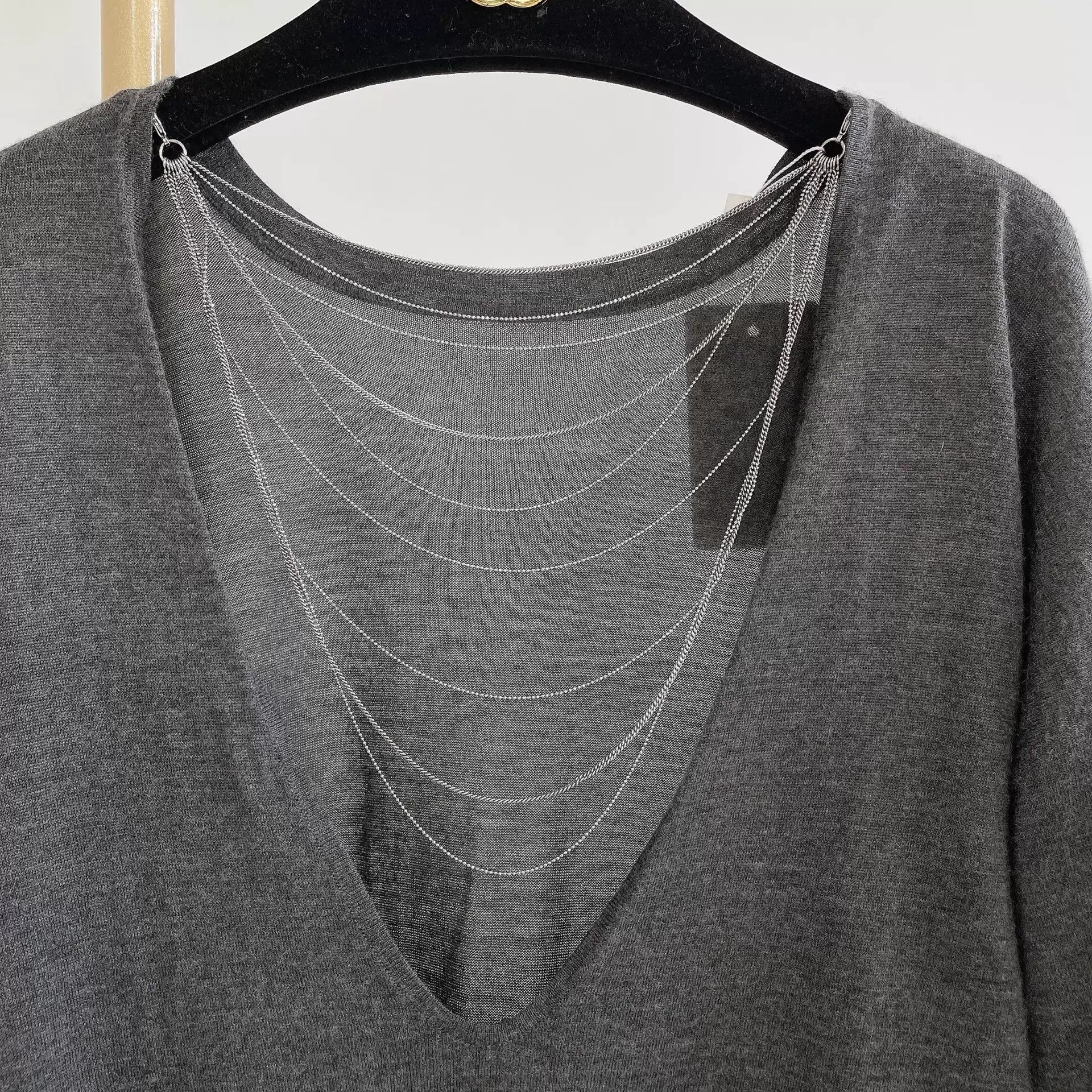 Brunello Cucinelli BRUNELLO CUCINELLI Gray Top M pre-owned Size M / US 6-8 / IT 42-44 - 5 Thumbnail