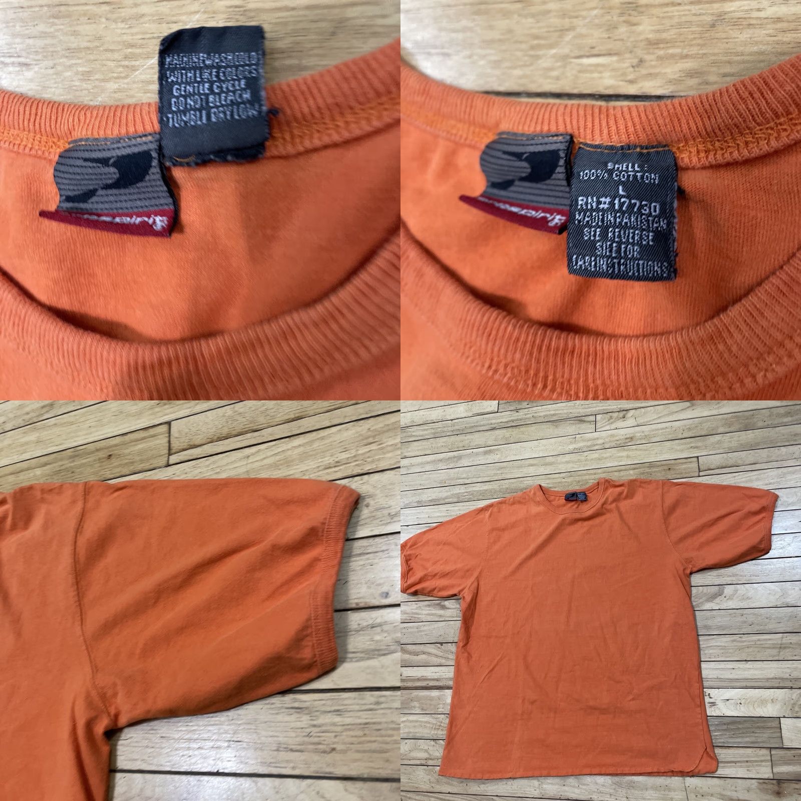 Vintage PROSPIRIT Shirt Men L Orange Grunge Skate Tee Knit Thick Hem Stitch Short Sleeve T-Shirt Casual 90s Mens Size US L / EU 52-54 / 3 - 10 Thumbnail