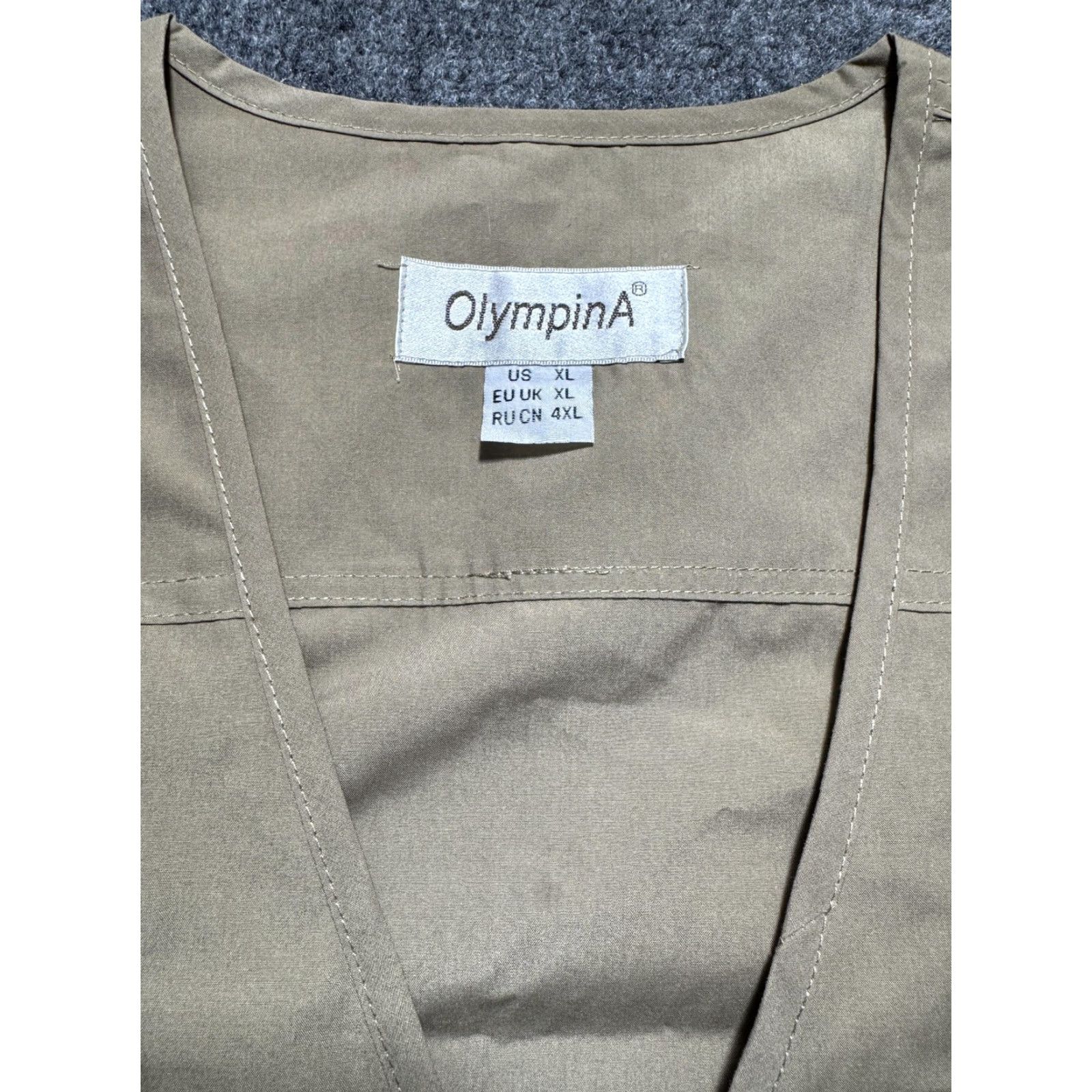 Vintage Olympina Vest Mens XL Khaki Multi Pocket Fishing Photography Travel Outdoor Vest Size US XL / EU 56 / 4 - 2 Thumbnail
