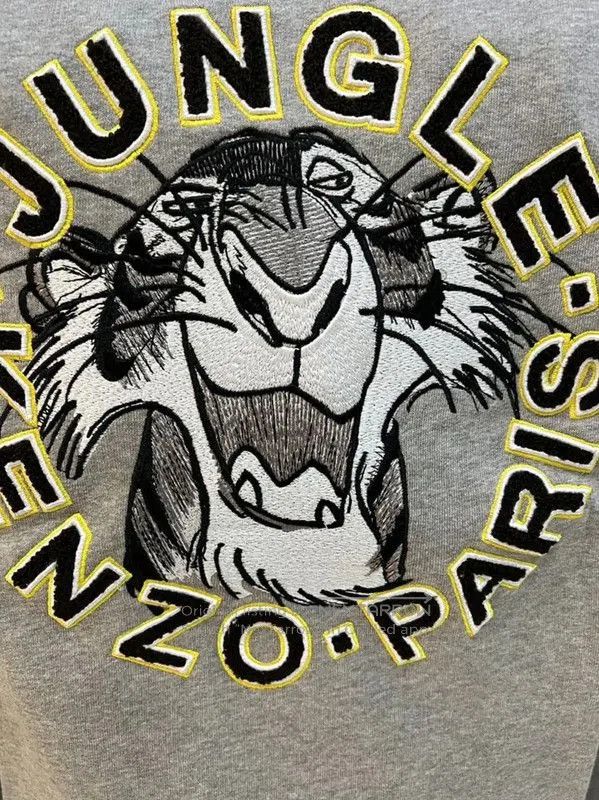Kenzo KENZO Gray Cotton Tiger Head Long Sleeve Top . Size M / US 6-8 / IT 42-44 - 2 Thumbnail