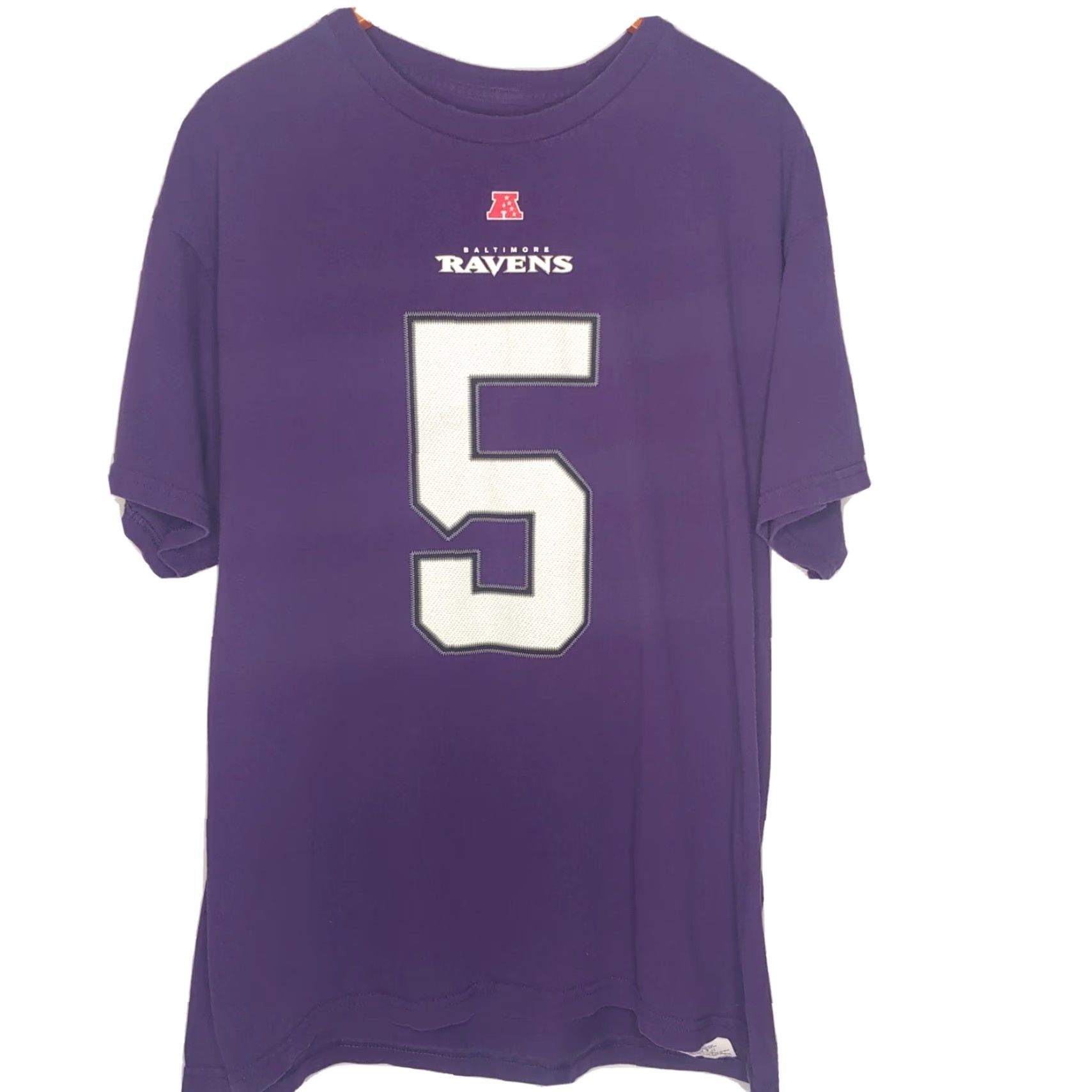 NFL NFL Team Apparel Baltimore Ravens Joe Flacco Shirt XL Short Sleeve Purple Mens Size US XL / EU 56 / 4 - 2 Thumbnail