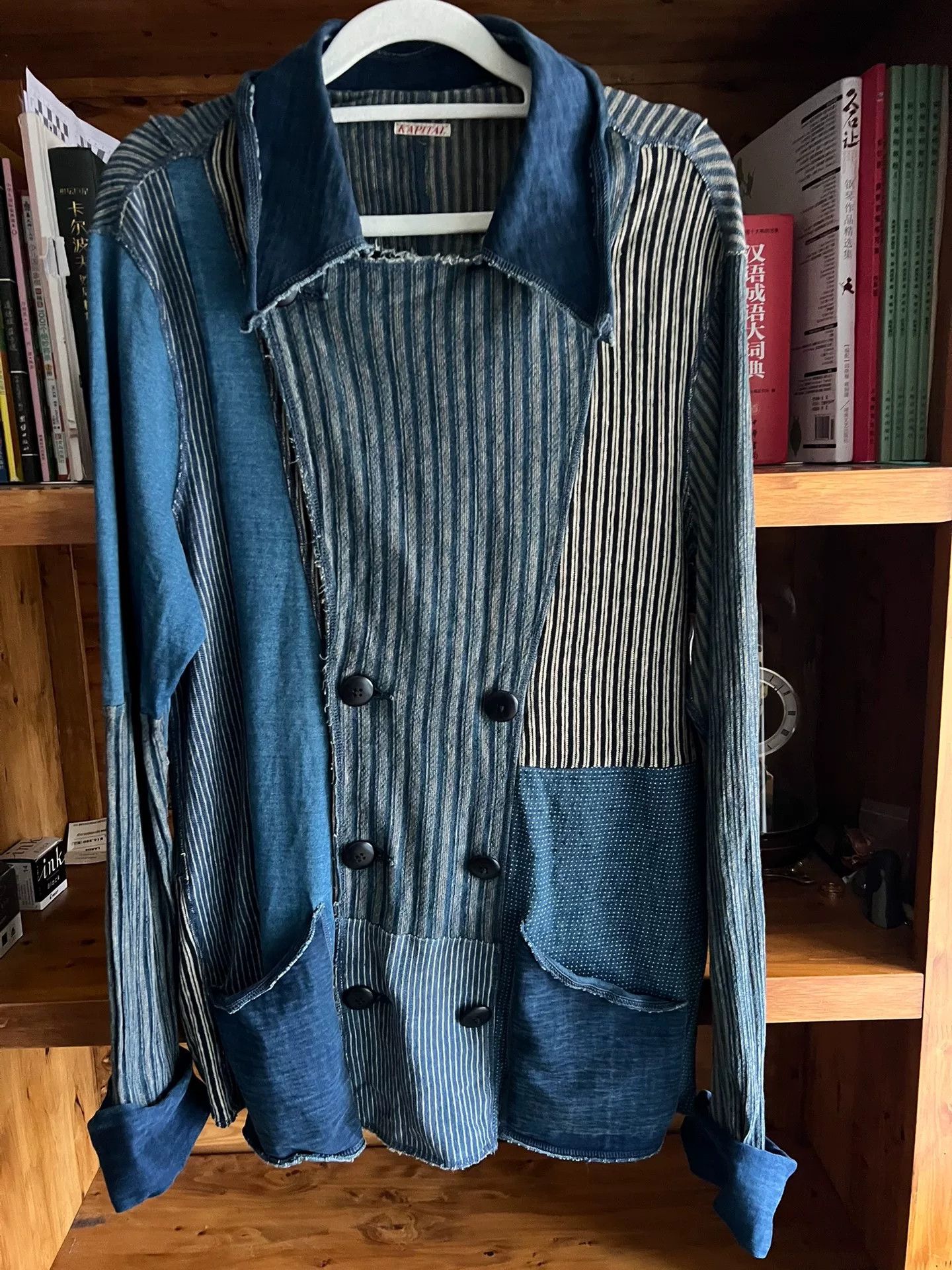 Kapital Kapital Blue Dyed Patchwork Jacket Size US XL / EU 56 / 4 - 1 Thumbnail