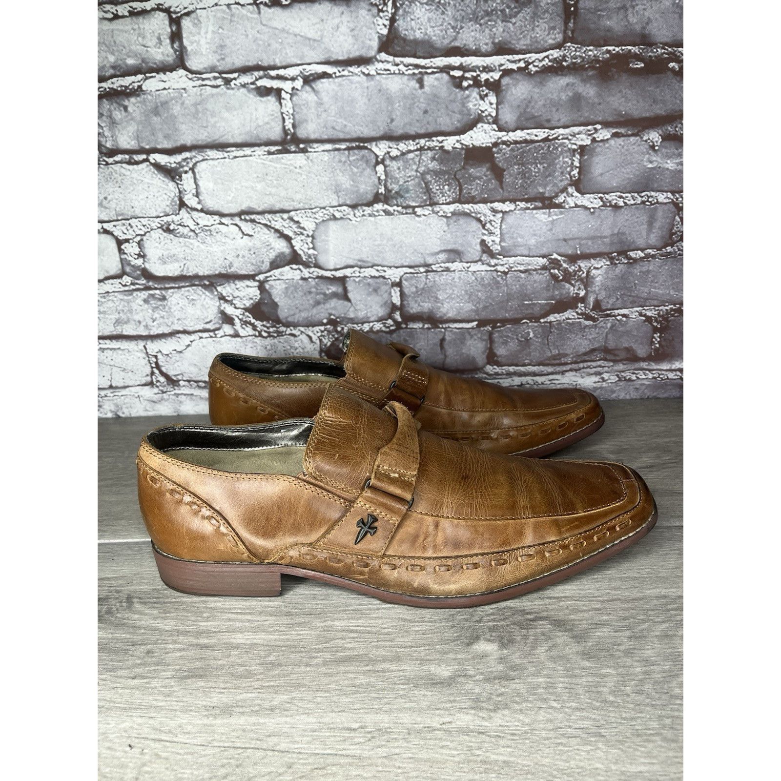 Mark Nason Lounge Mark Nason Brown Leather Square Toe Loafers Dress Sho Size US 11 / EU 44 - 4 Thumbnail