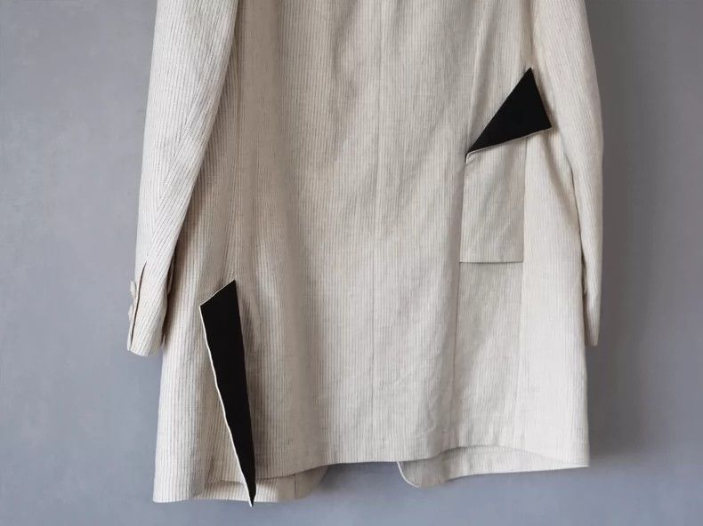 Yohji Yamamoto yohji yamamoto22SS cotton and linen striped square jacket 2 Size US L / EU 52-54 / 3 - 6 Thumbnail