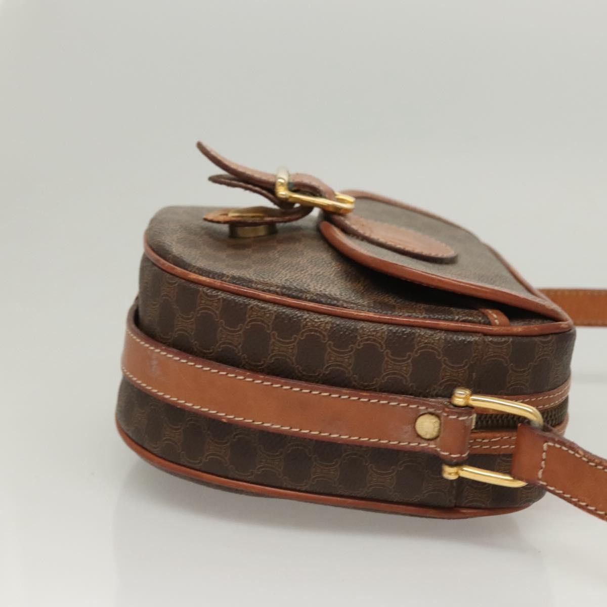 Celine CELINE Macadam Canvas Shoulder Bag Pvc Brown Gold Size ONE SIZE - 4 Thumbnail