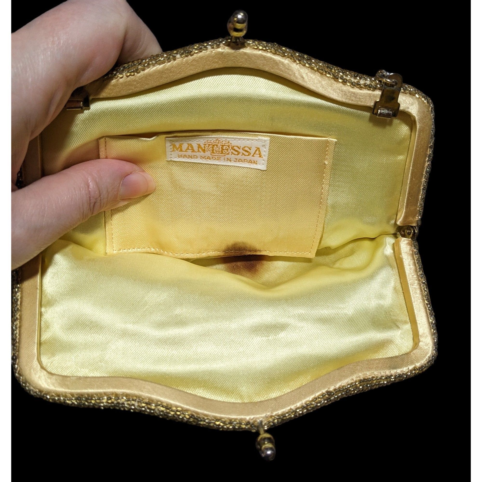 Other Vintage Mantessa Handmade Gold Beaded Clutch Size ONE SIZE - 3 Thumbnail
