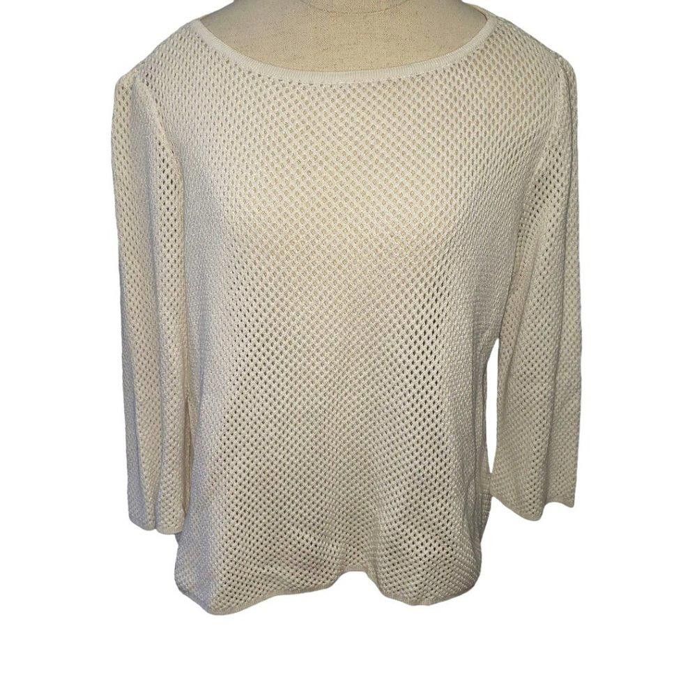 Designer CT802 St. John Sport Crew Neck 3/4 Sleeve Sweater S Size S / US 4 / IT 40 - 1 Thumbnail