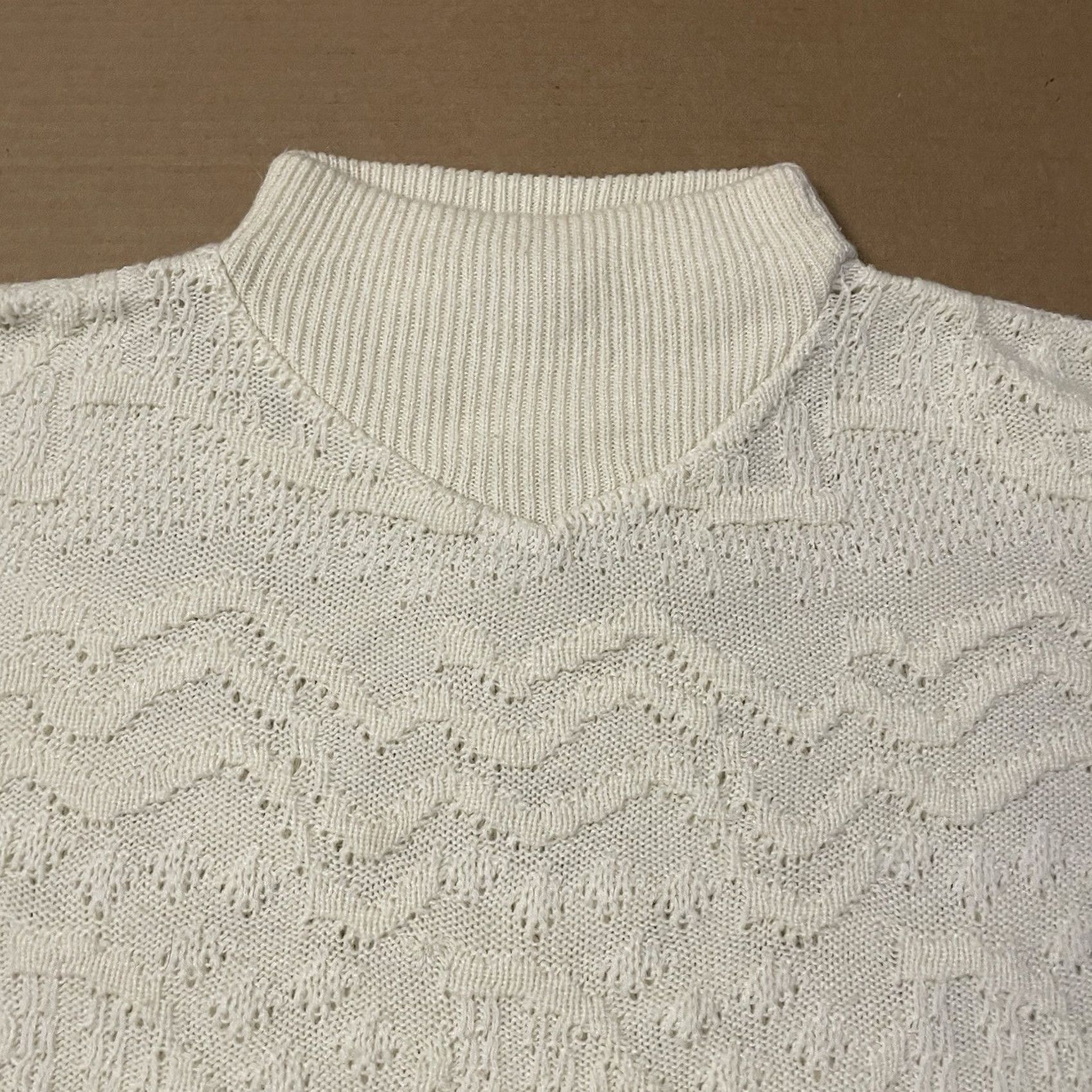 BUGATCHI BUGATCHI Sweater Womens Large Beige Knit Pullover Size L / US 10 / IT 46 - 2 Thumbnail