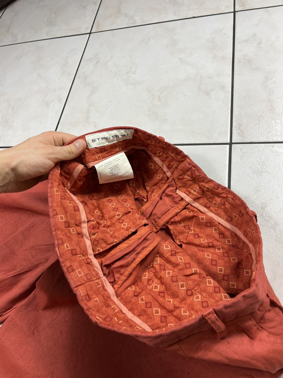 Etro Etro Milano casual linen cotton chino orange trousers Size US 34 / EU 50 - 21 Thumbnail