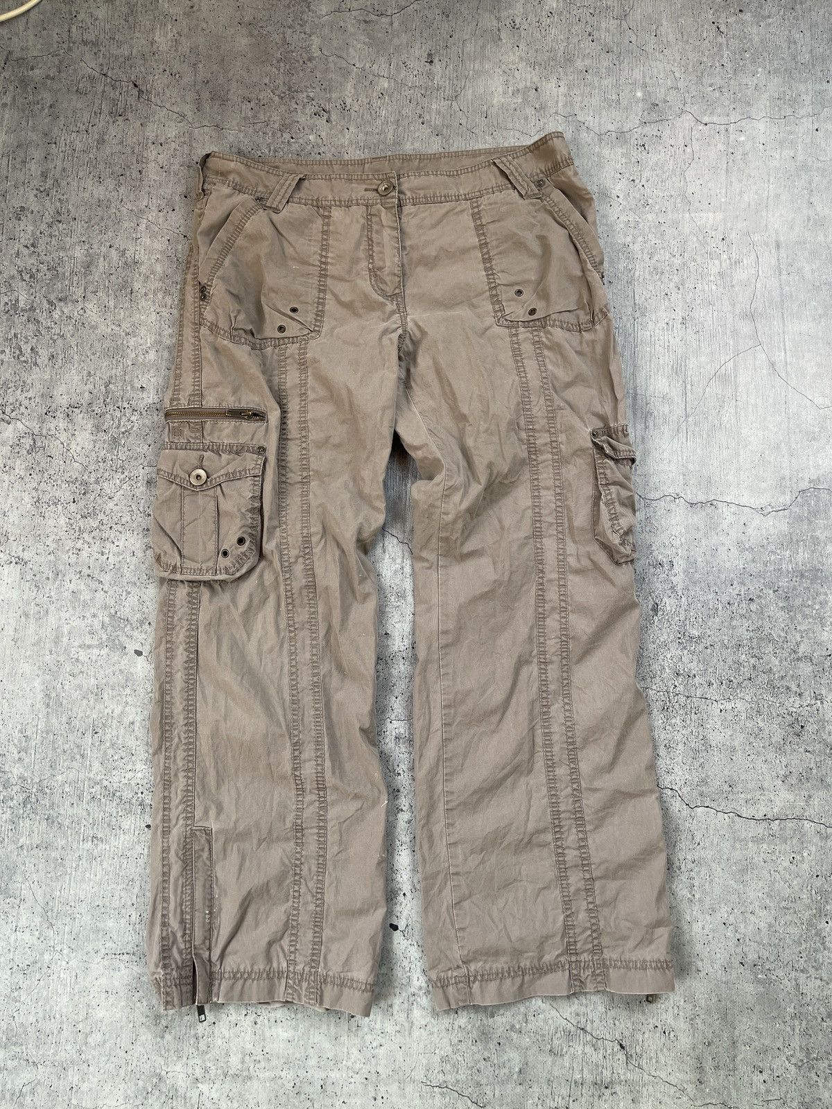 Japanese Brand Vintage Thrashed Zipped Avant-Garde Wide Pants Size US 31 - 1 Thumbnail