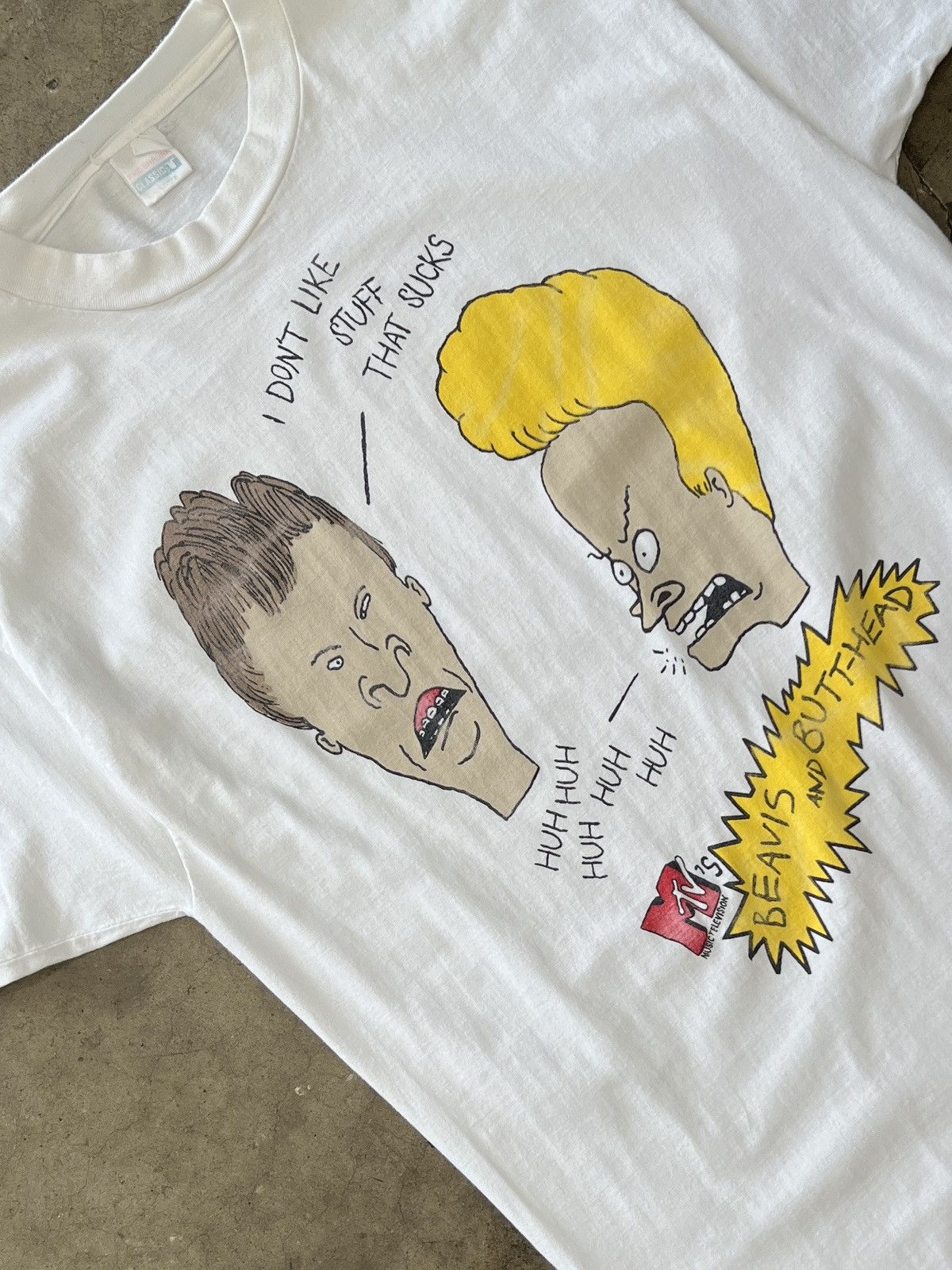 Vintage Beavis and Butthead MTV Don't Like Stuff Tee XL