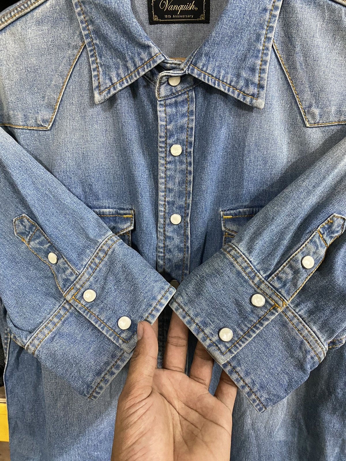 Japanese Brand × Vanquish Vanquish 10th Anniversary Western Denim 3 Quarter Shirt Size US M / EU 48-50 / 2 - 4 Thumbnail