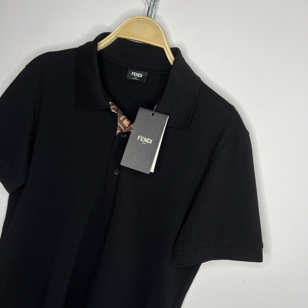 Fendi Fendi - Piqué Polo Shirt Black Size US L / EU 52-54 / 3 - 5 Thumbnail